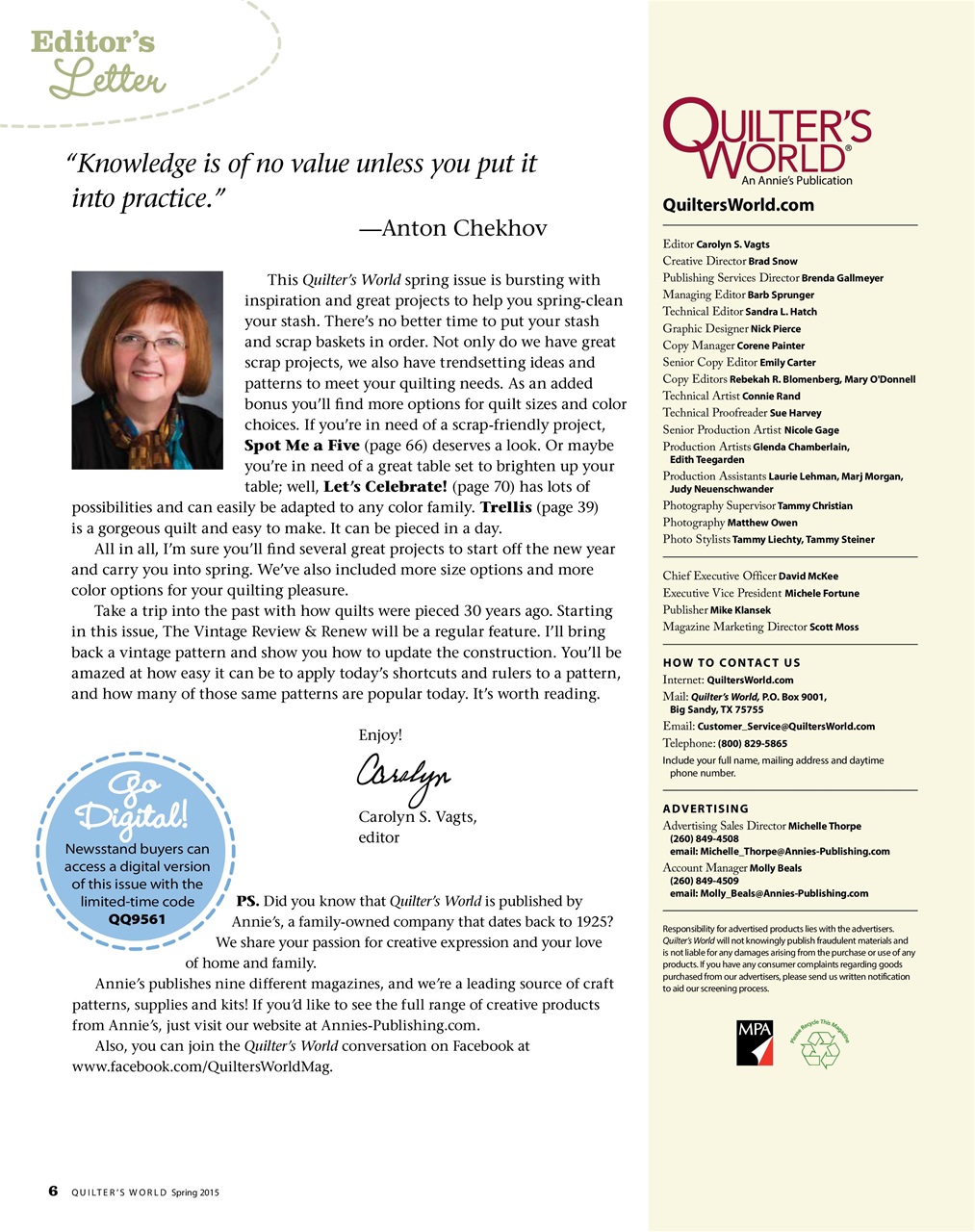 Quilter's World Preview Pages