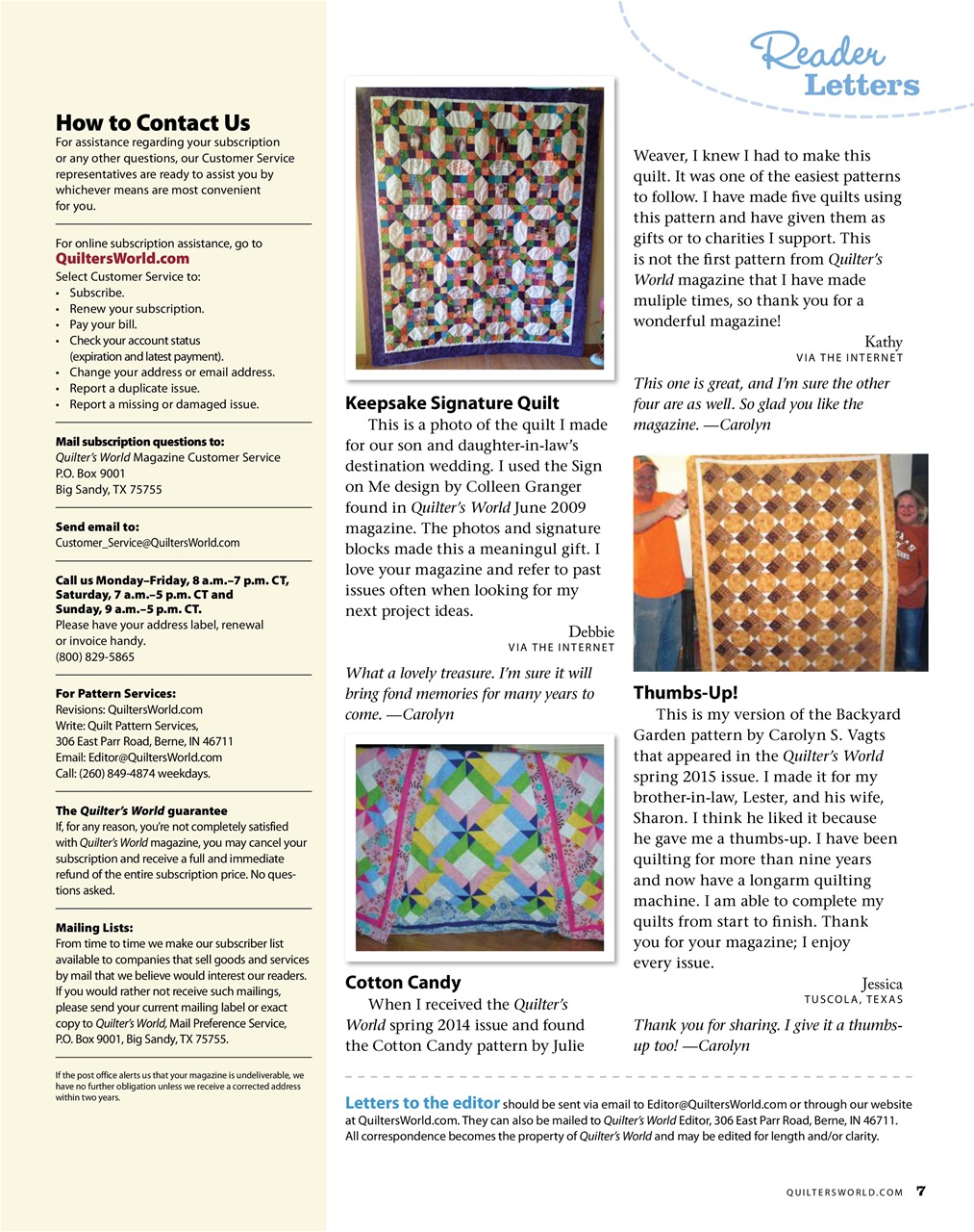 Quilter's World Preview Pages