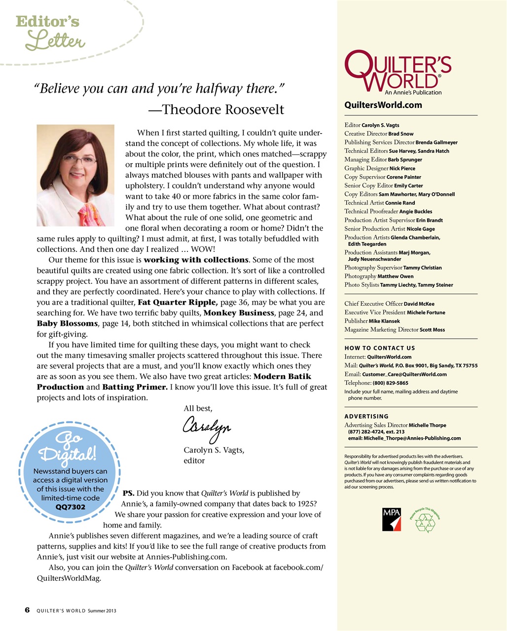 Quilter's World Preview Pages