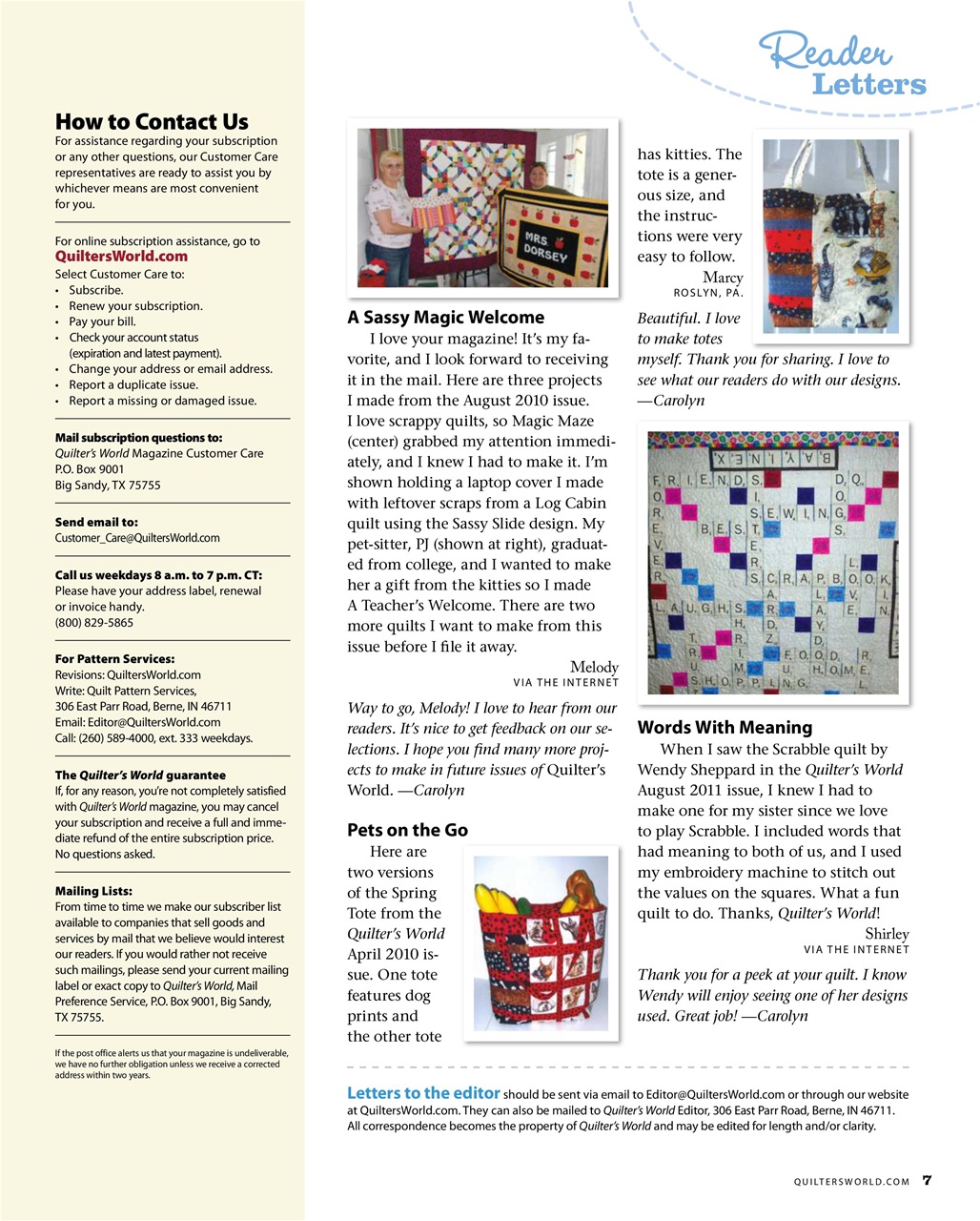 Quilter's World Preview Pages