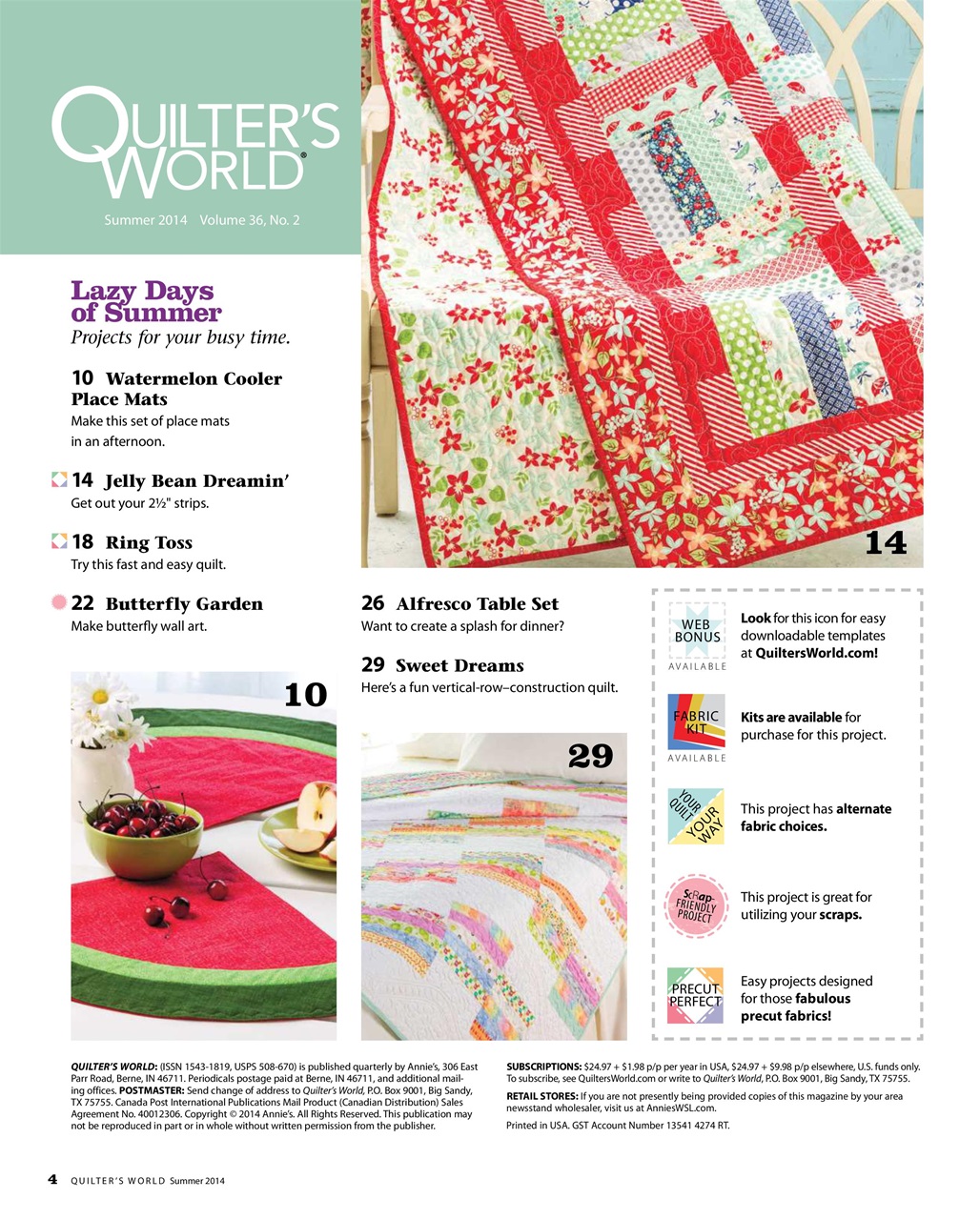 Quilter's World Preview Pages