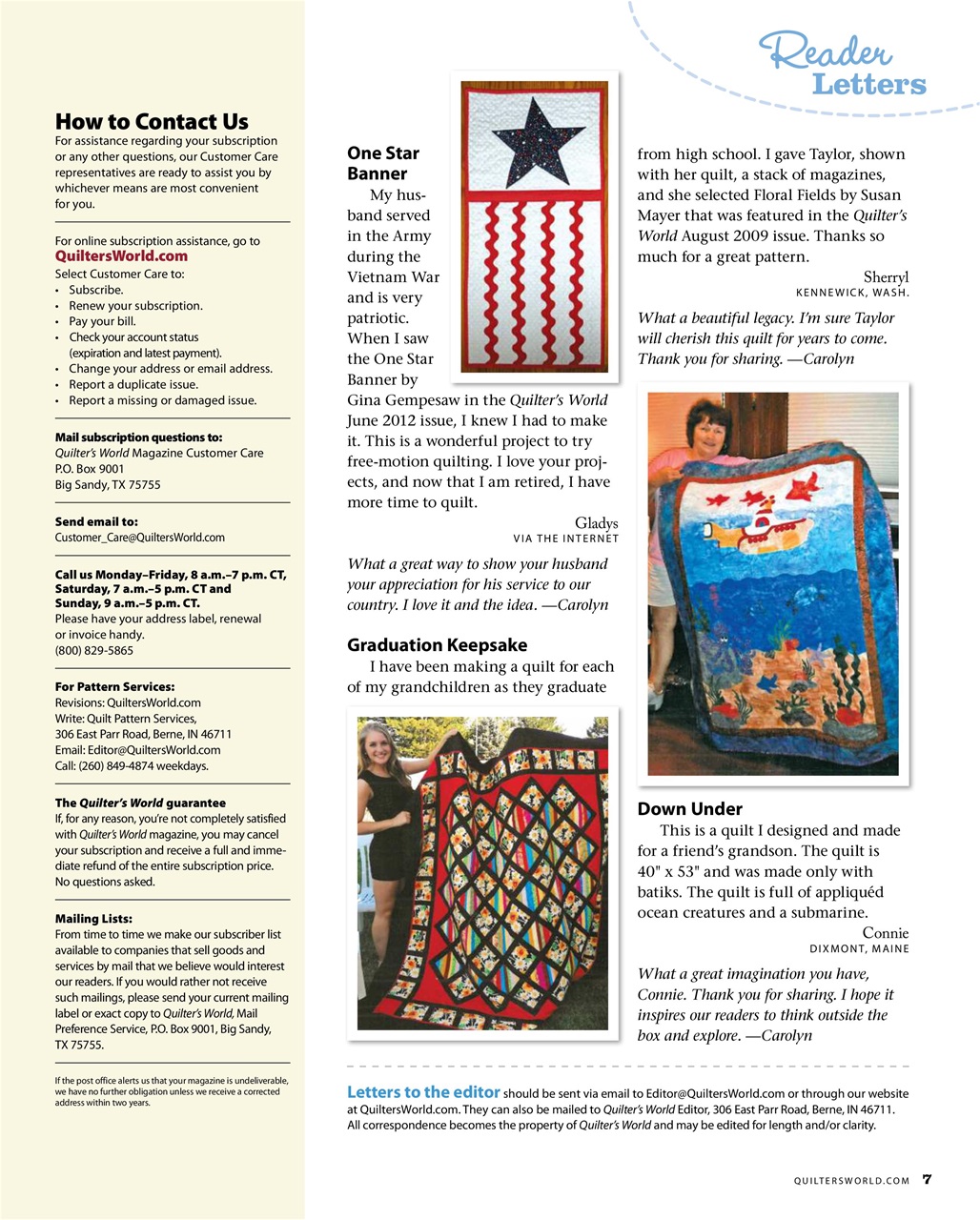 Quilter's World Preview Pages