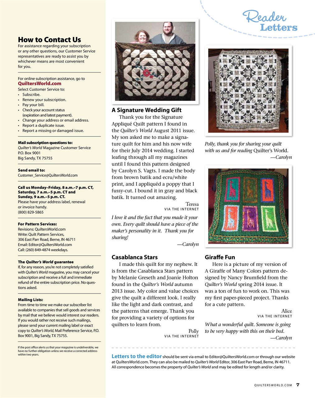 Quilter's World Preview Pages