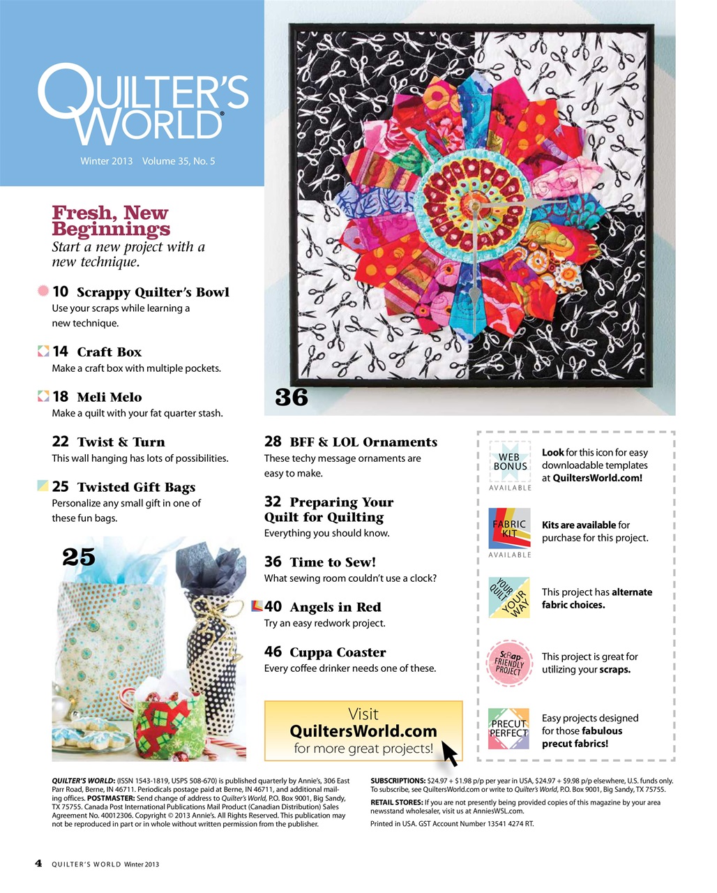Quilter's World Preview Pages