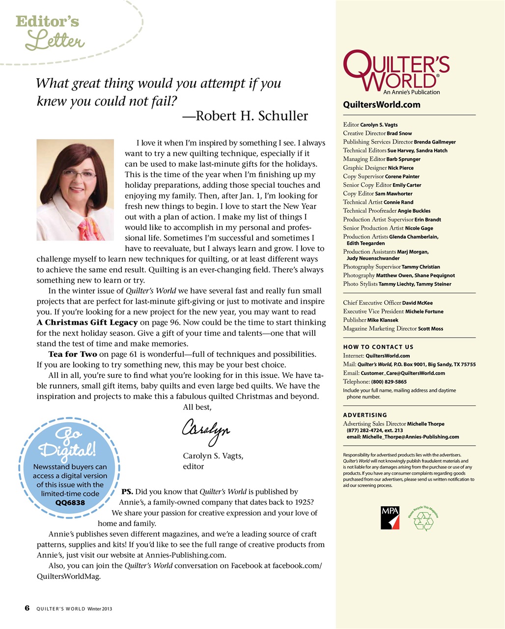 Quilter's World Preview Pages