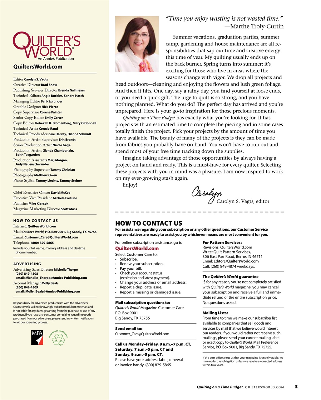 Quilter's World Preview Pages