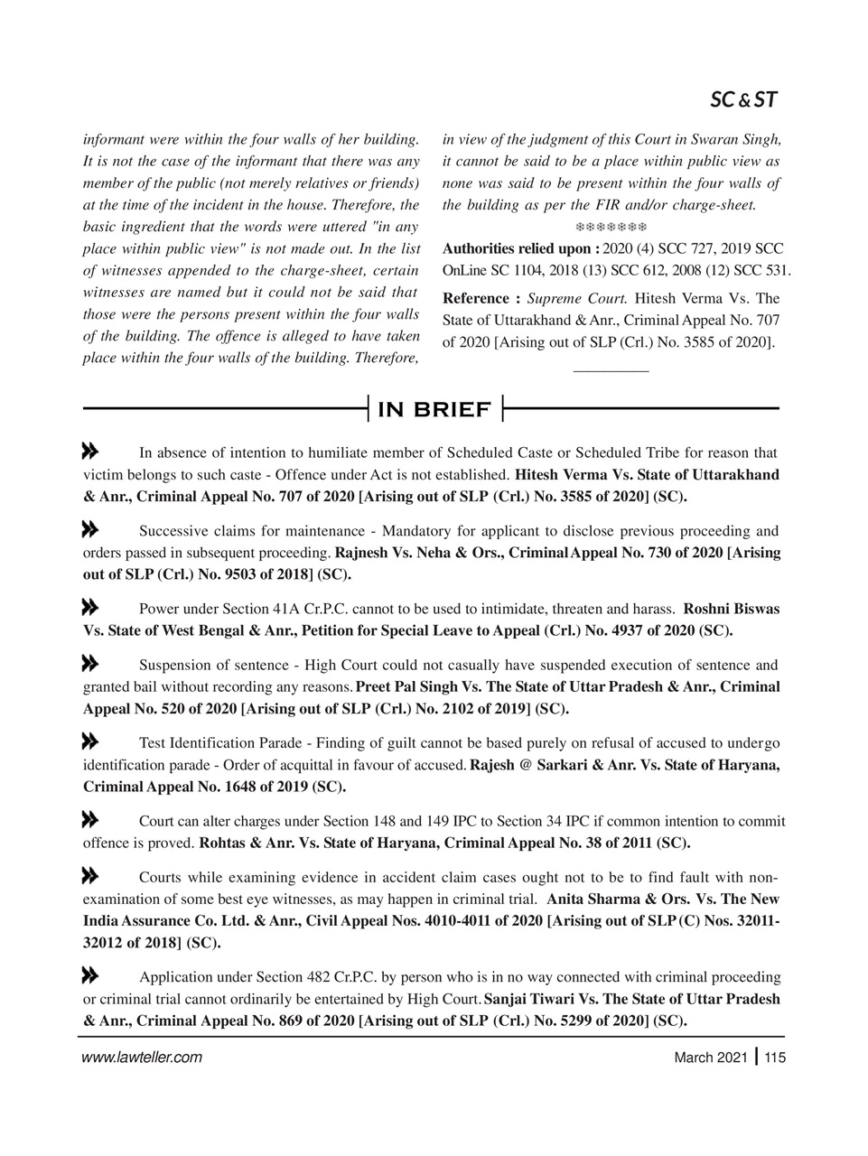 Lawteller – A Legal Awareness Magazine Preview Pages