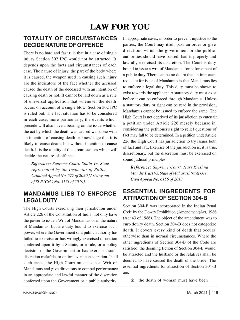 Lawteller – A Legal Awareness Magazine Preview Pages