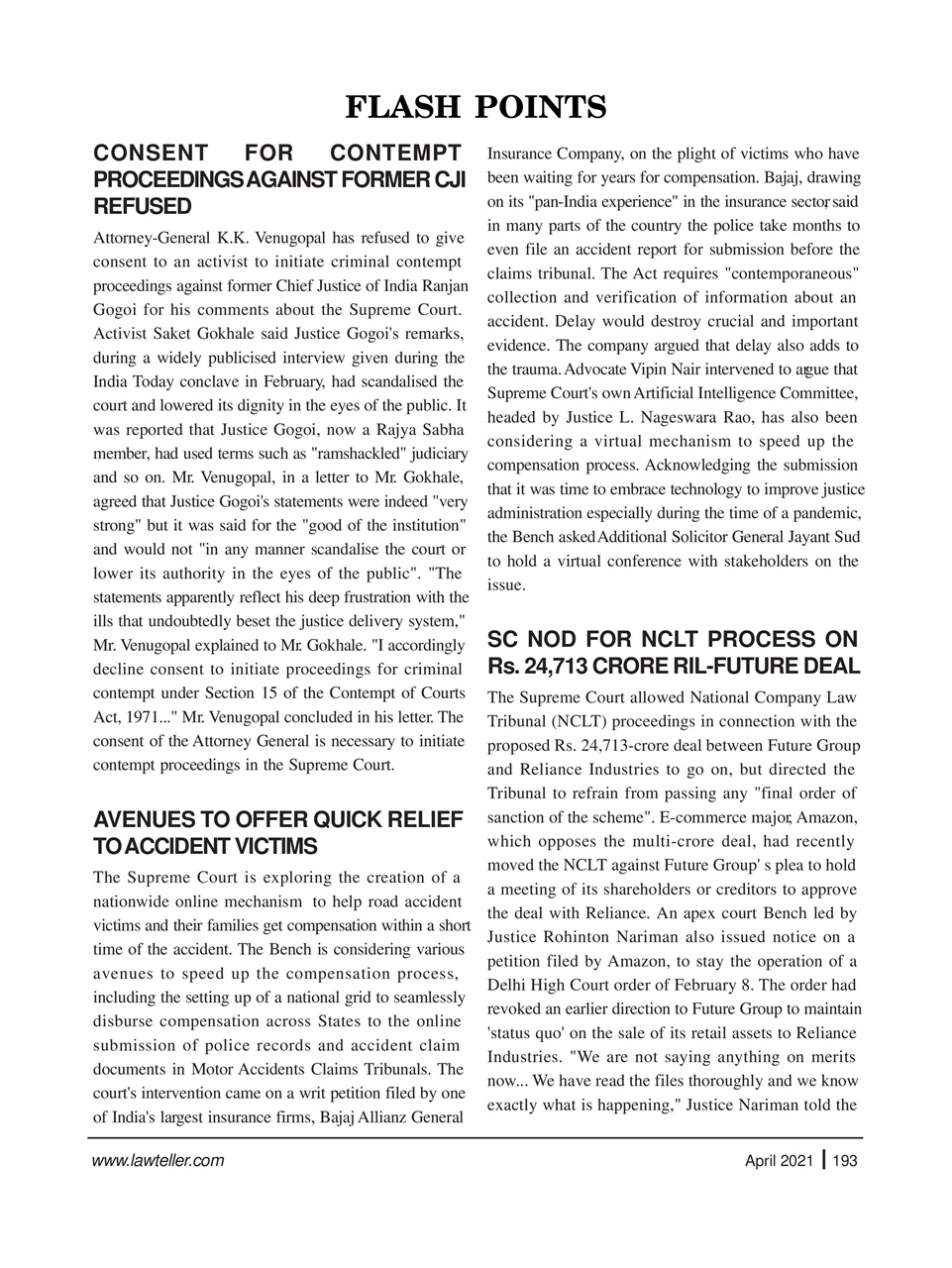 Lawteller – A Legal Awareness Magazine Preview Pages