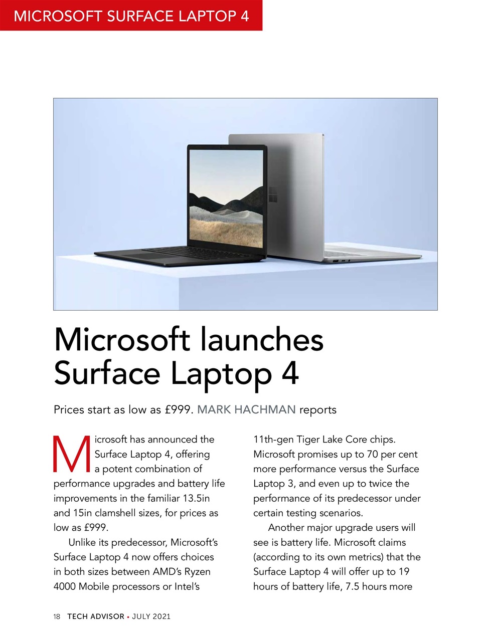 Tech Advisor Preview Pages