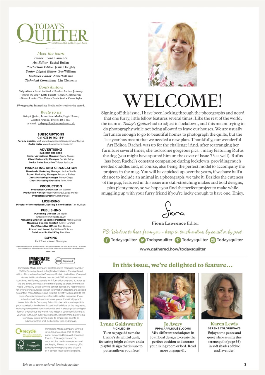 Today’s Quilter Preview Pages