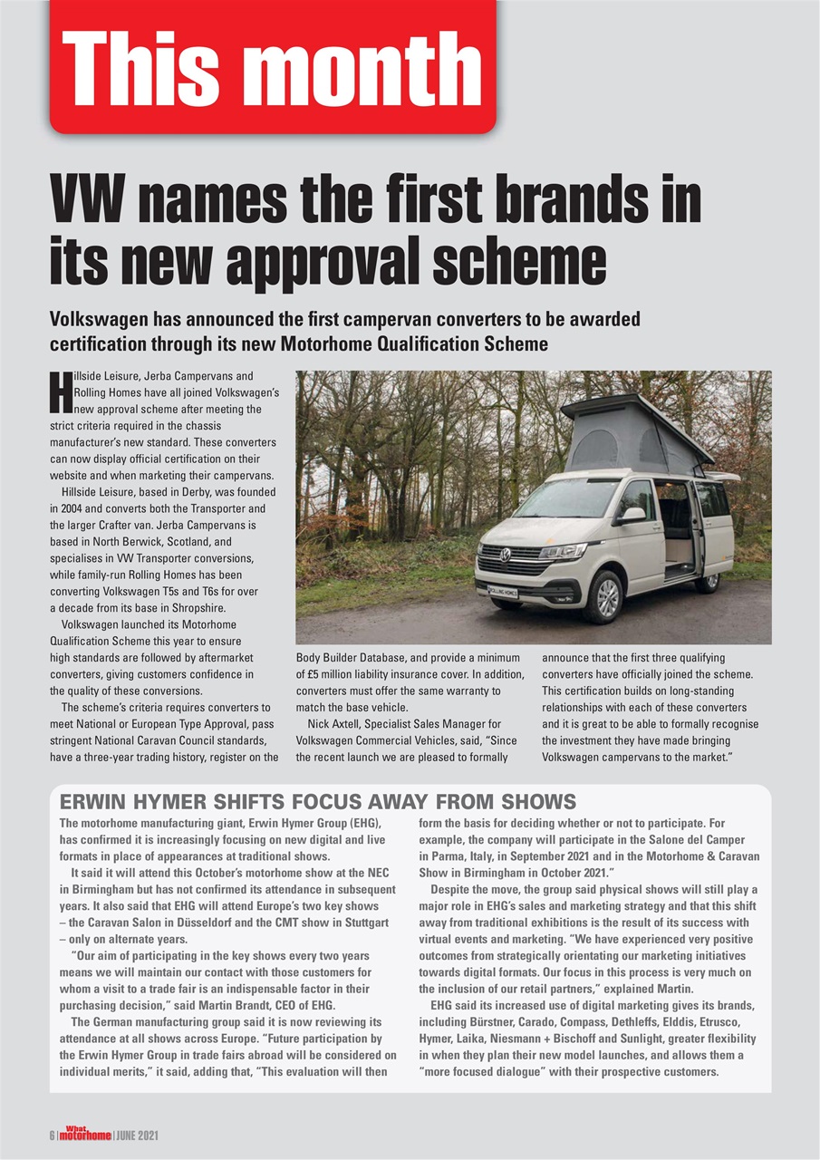 What Motorhome magazine Preview Pages
