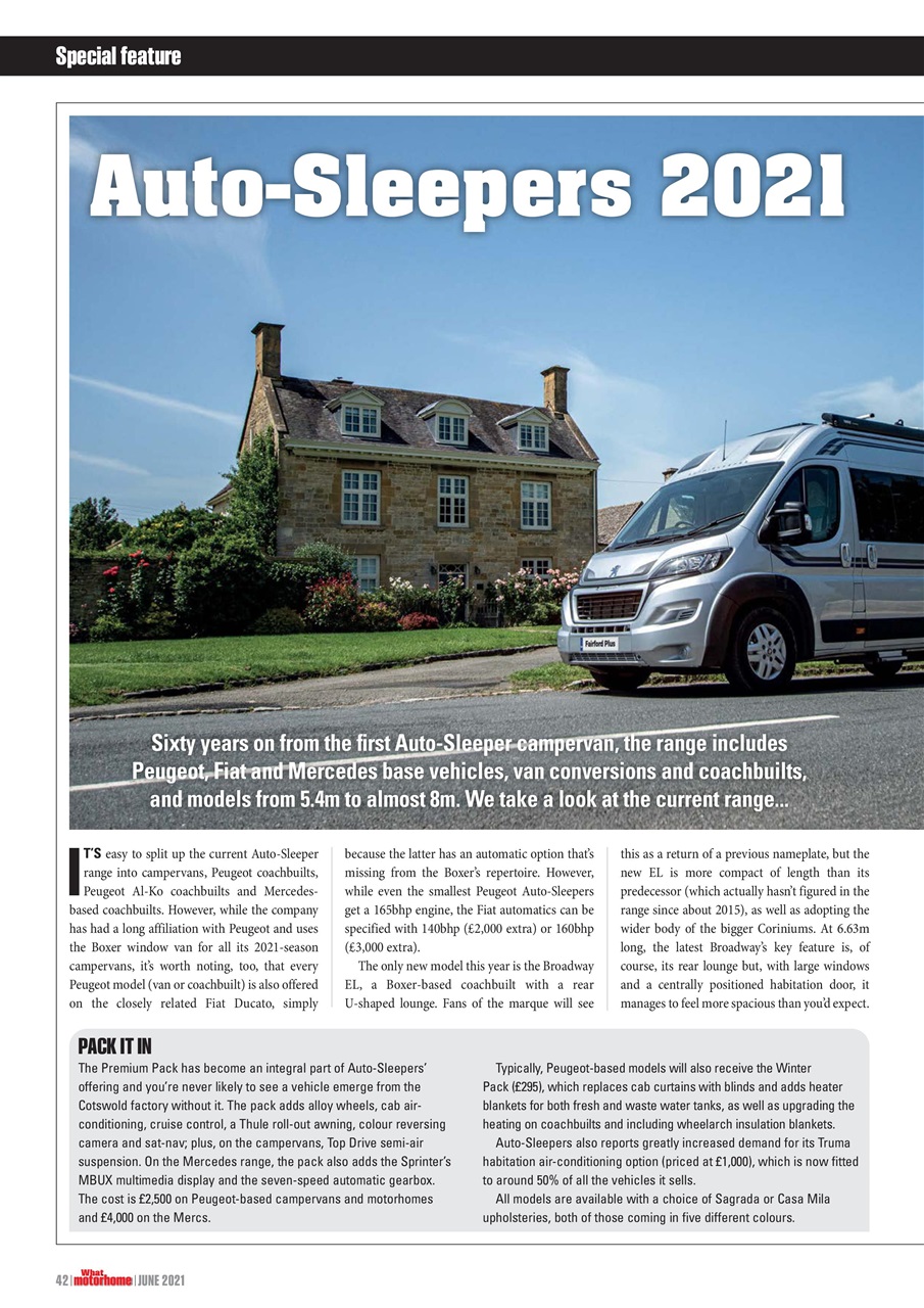 What Motorhome magazine Preview Pages