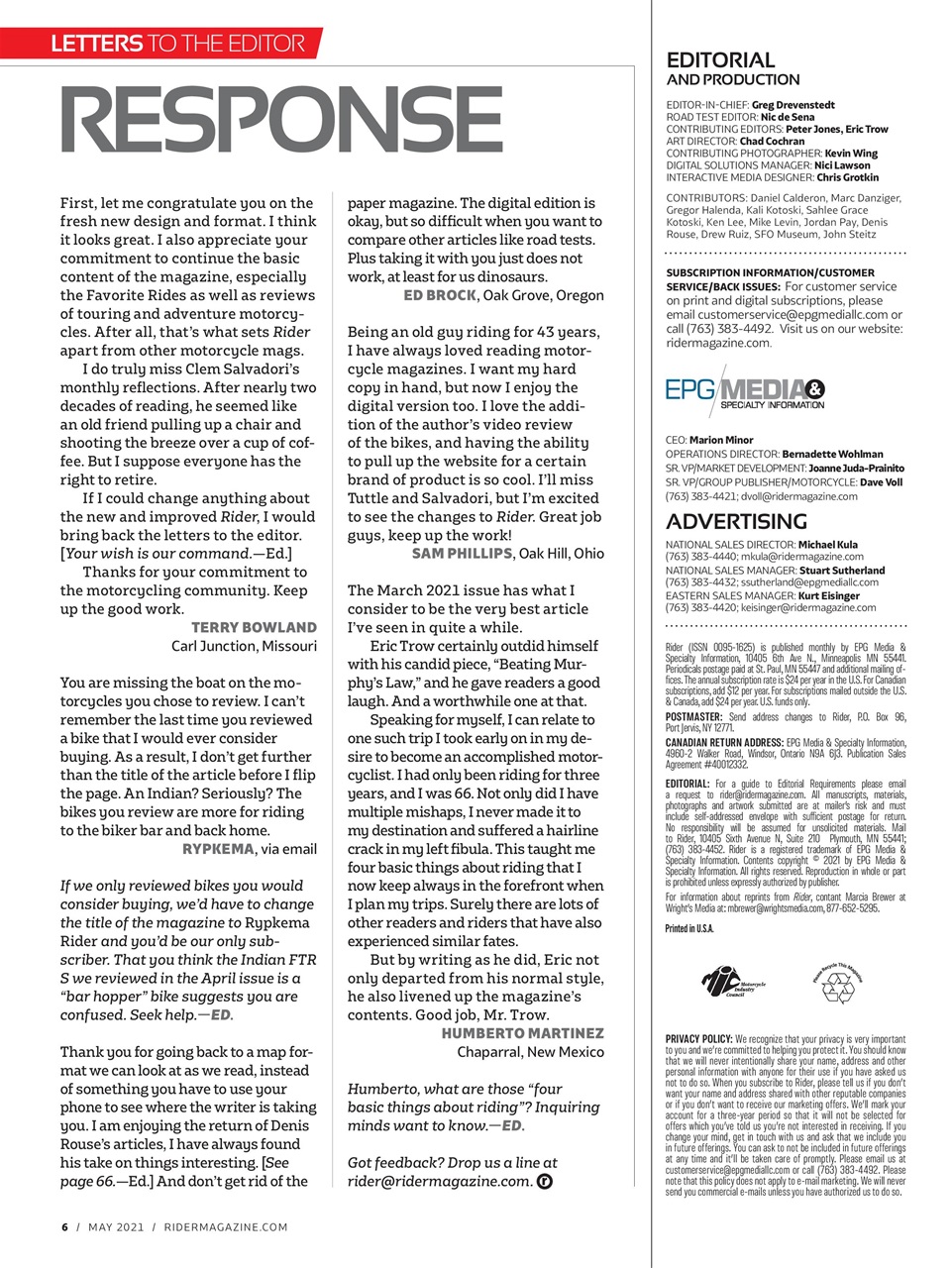 Rider Magazine Preview Pages