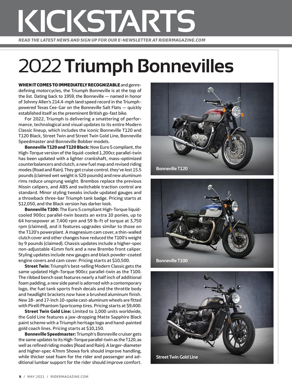 Rider Magazine Preview Pages