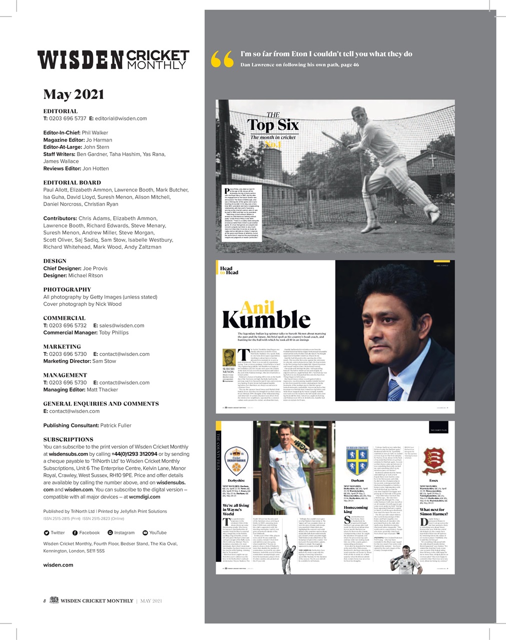 Wisden Cricket Monthly Preview Pages