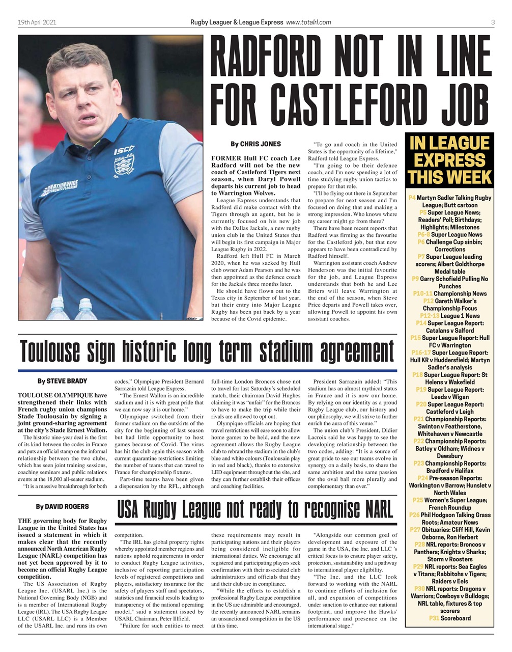 League Express Preview Pages