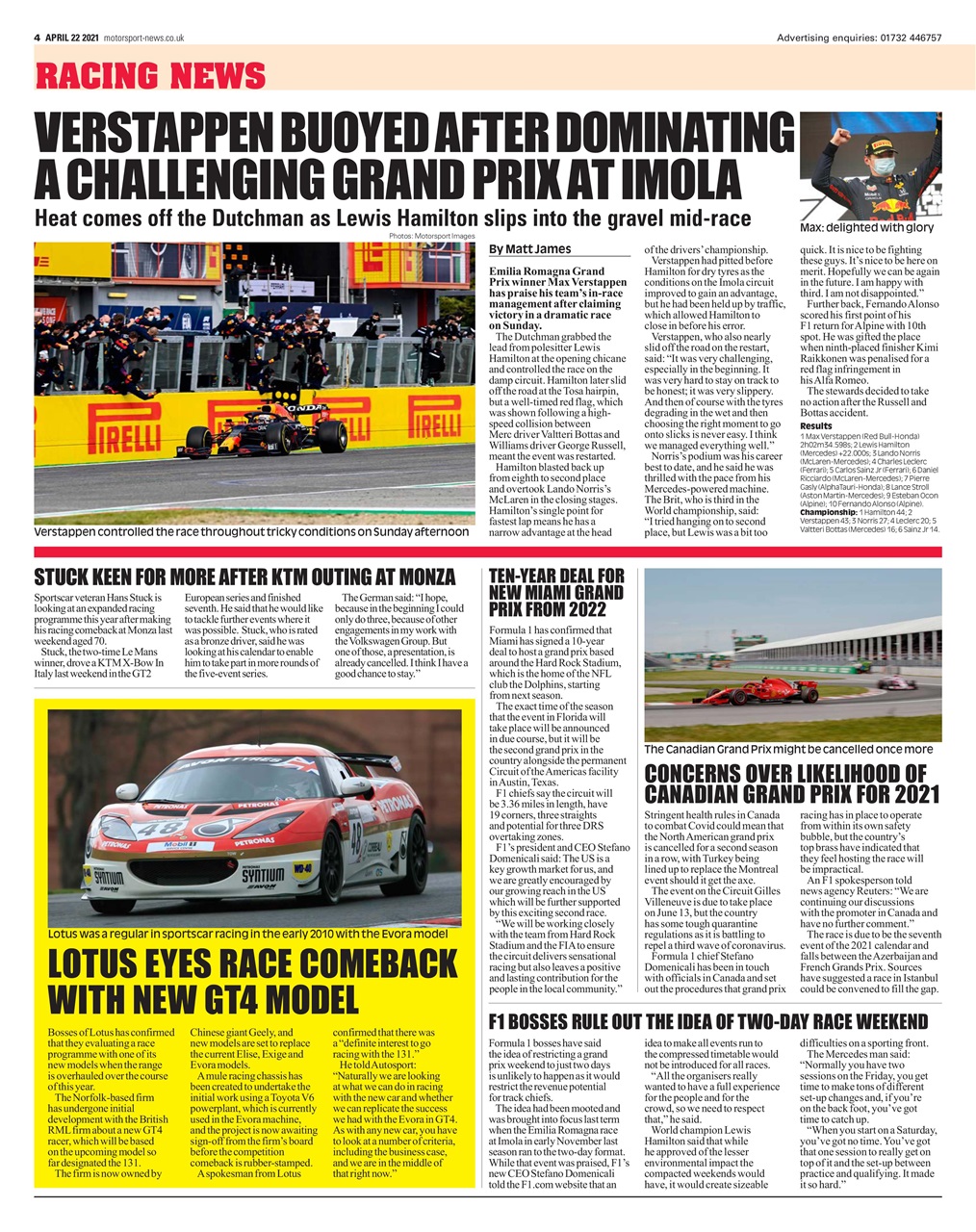 Motorsport News Preview Pages