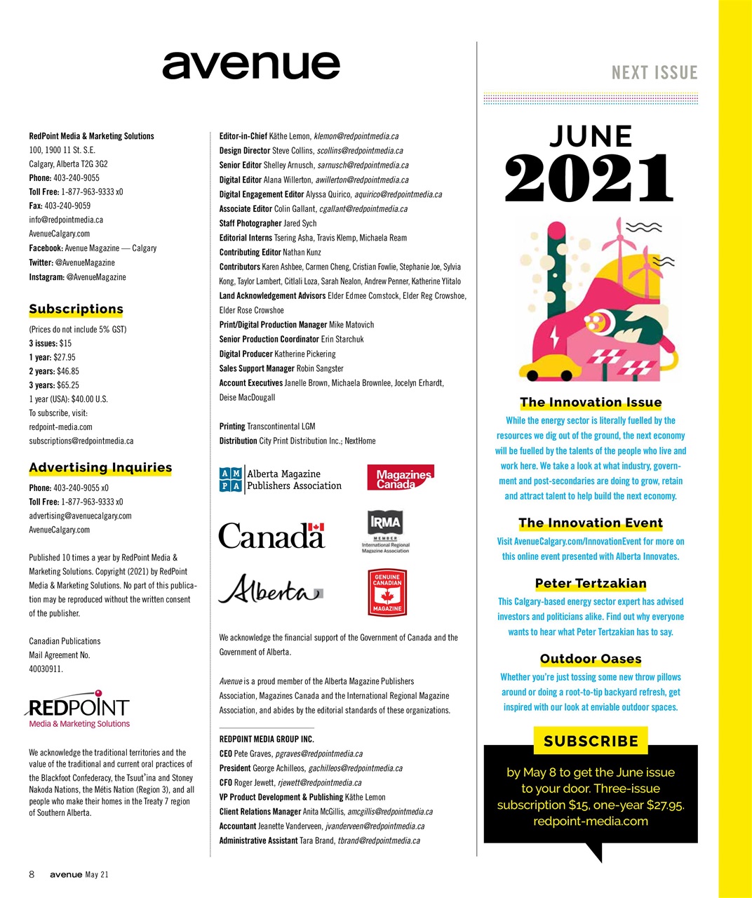 Avenue Calgary Preview Pages