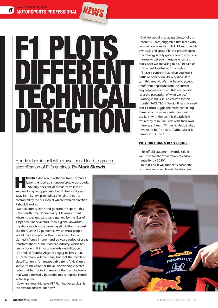 Race Tech Preview Pages