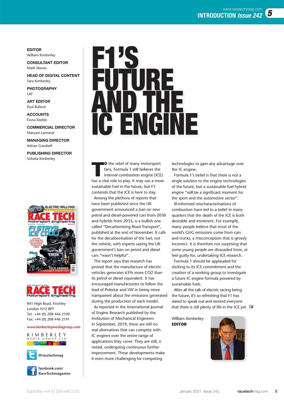 Race Tech Preview Pages