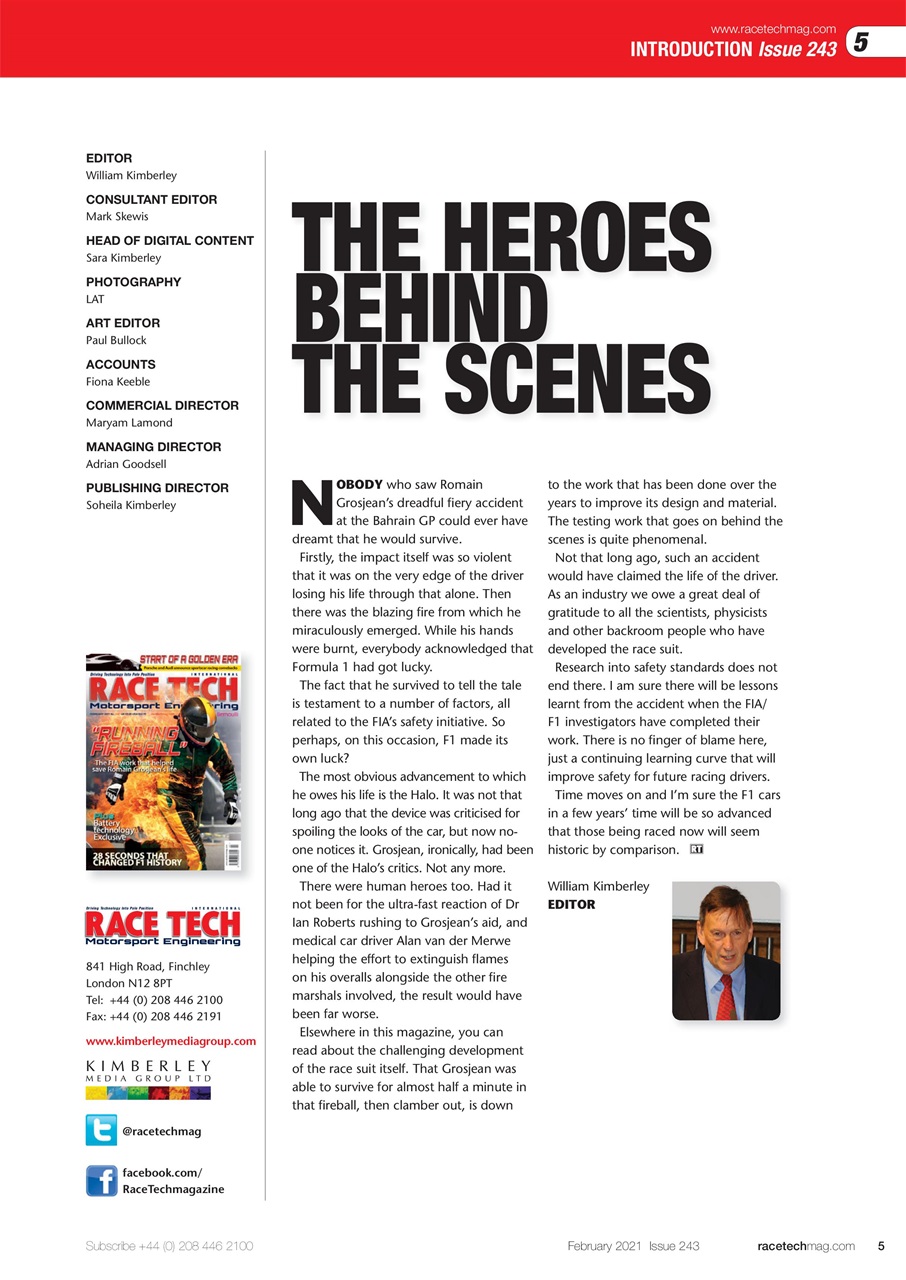 Race Tech Preview Pages