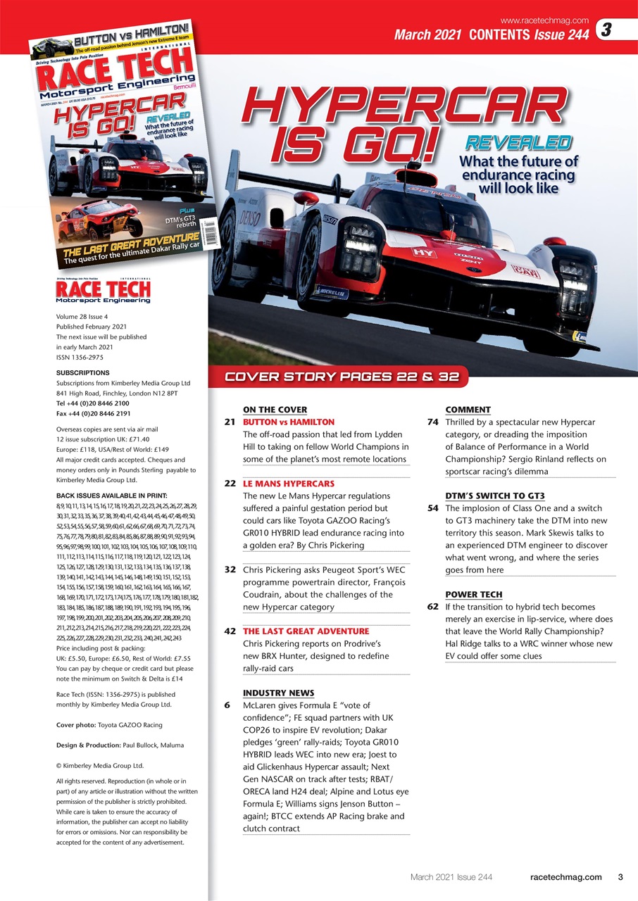 Race Tech Preview Pages