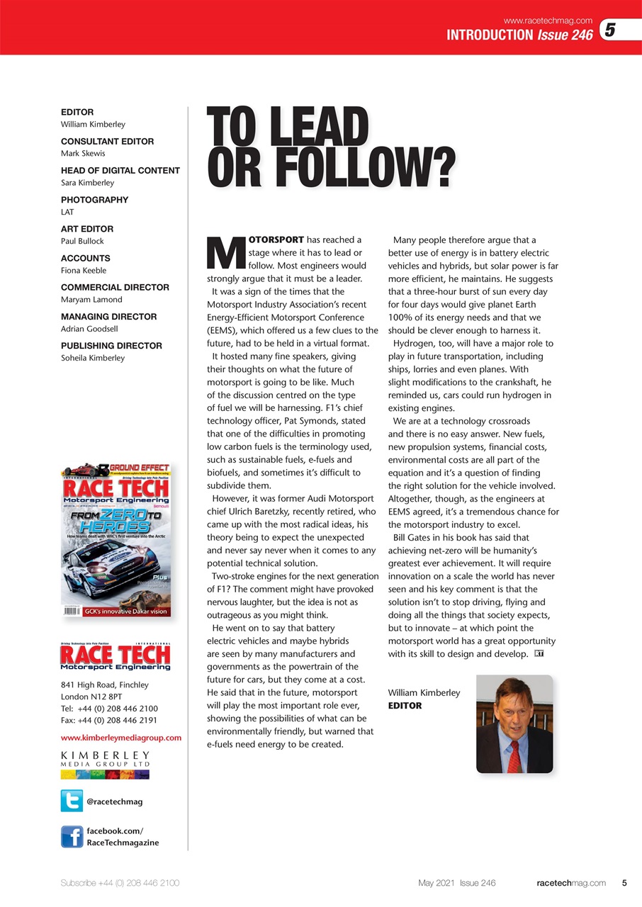 Race Tech Preview Pages