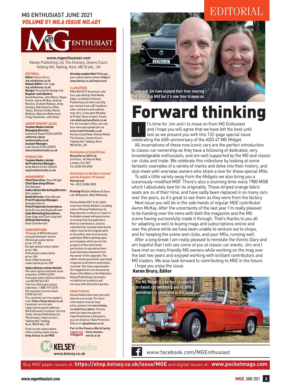 MG Enthusiast Preview Pages