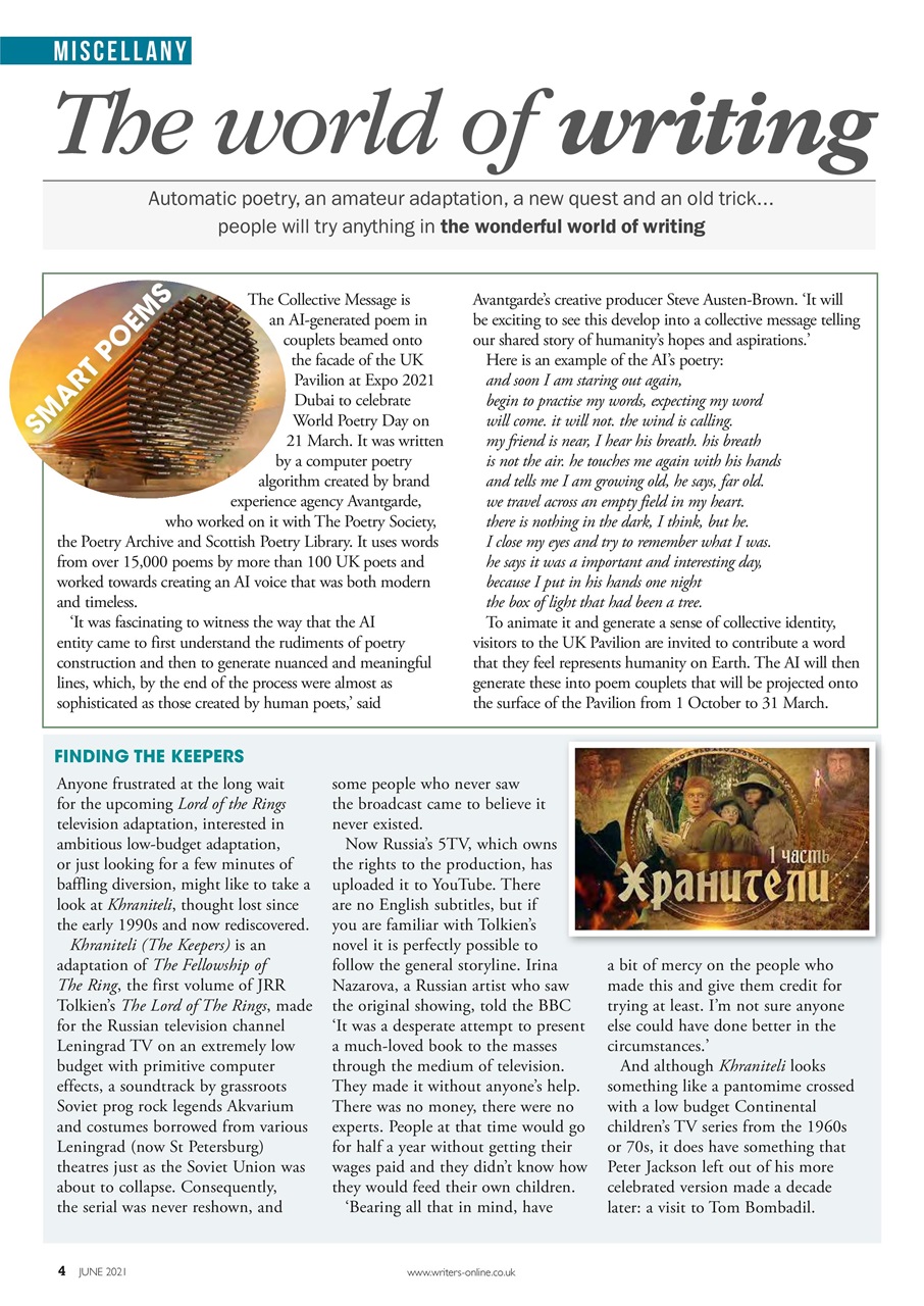 Writing Magazine Preview Pages