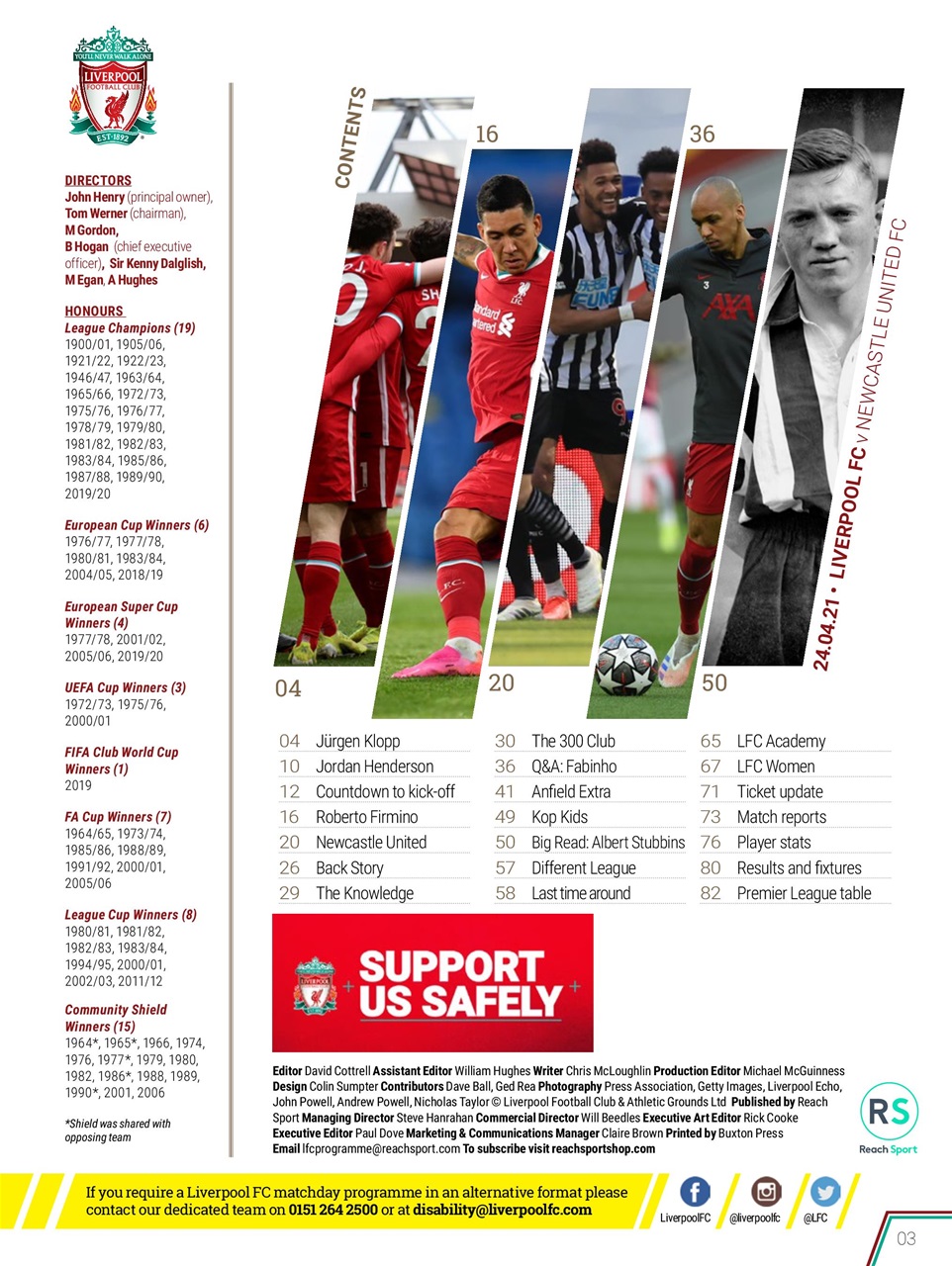 Liverpool FC Programmes Preview Pages
