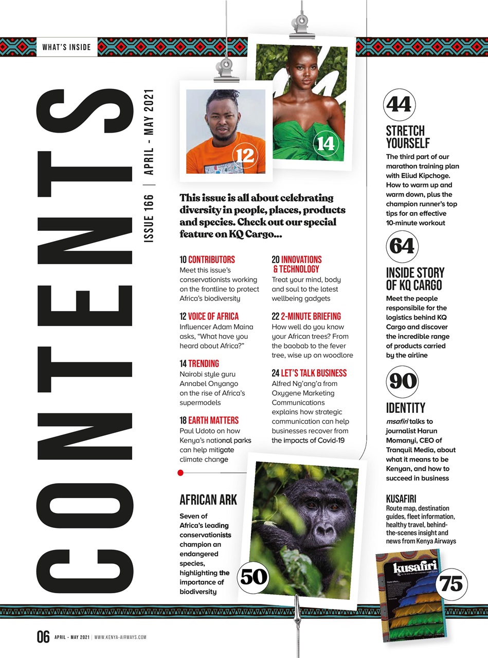 MSAFIRI – Kenya Airways Inflight Preview Pages