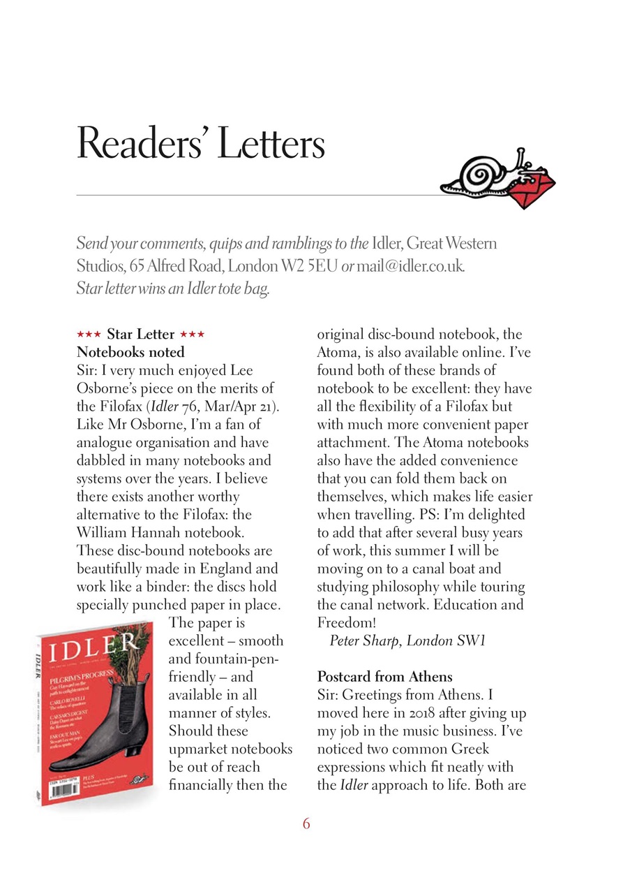 The Idler Magazine Preview Pages