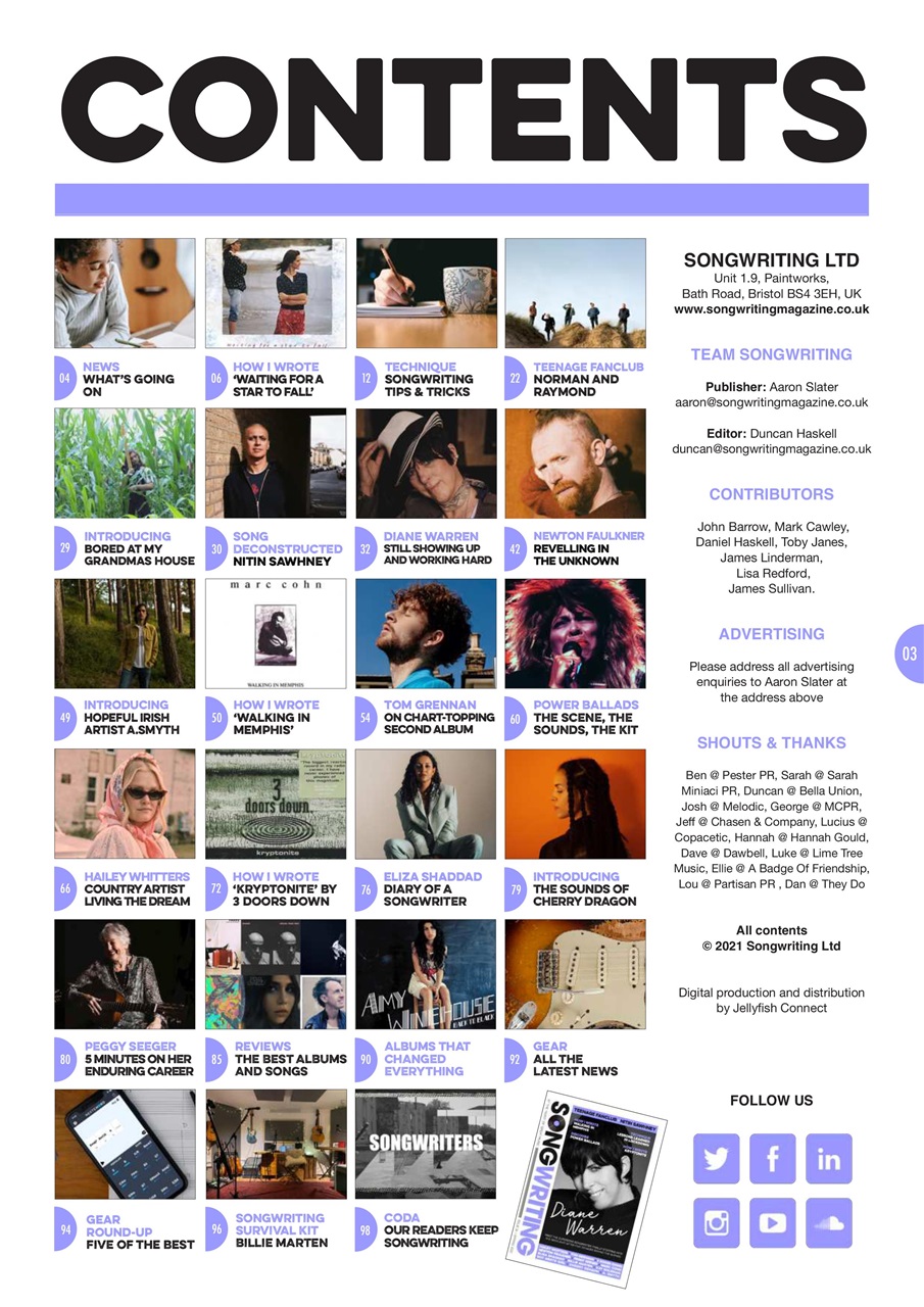 Songwriting Magazine Preview Pages