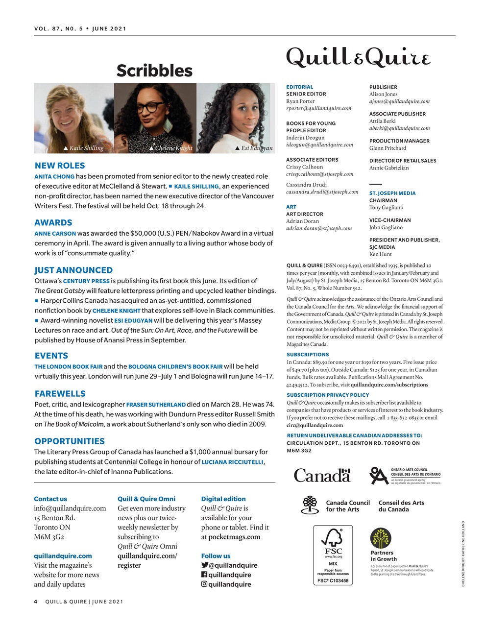 Quill & Quire Preview Pages