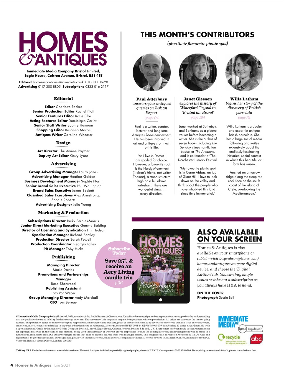 Homes & Antiques Magazine Preview Pages