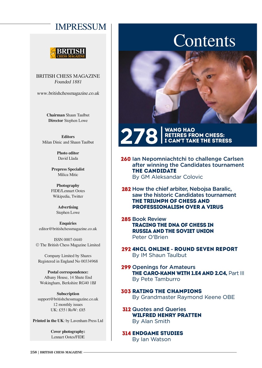 British Chess Magazine Preview Pages