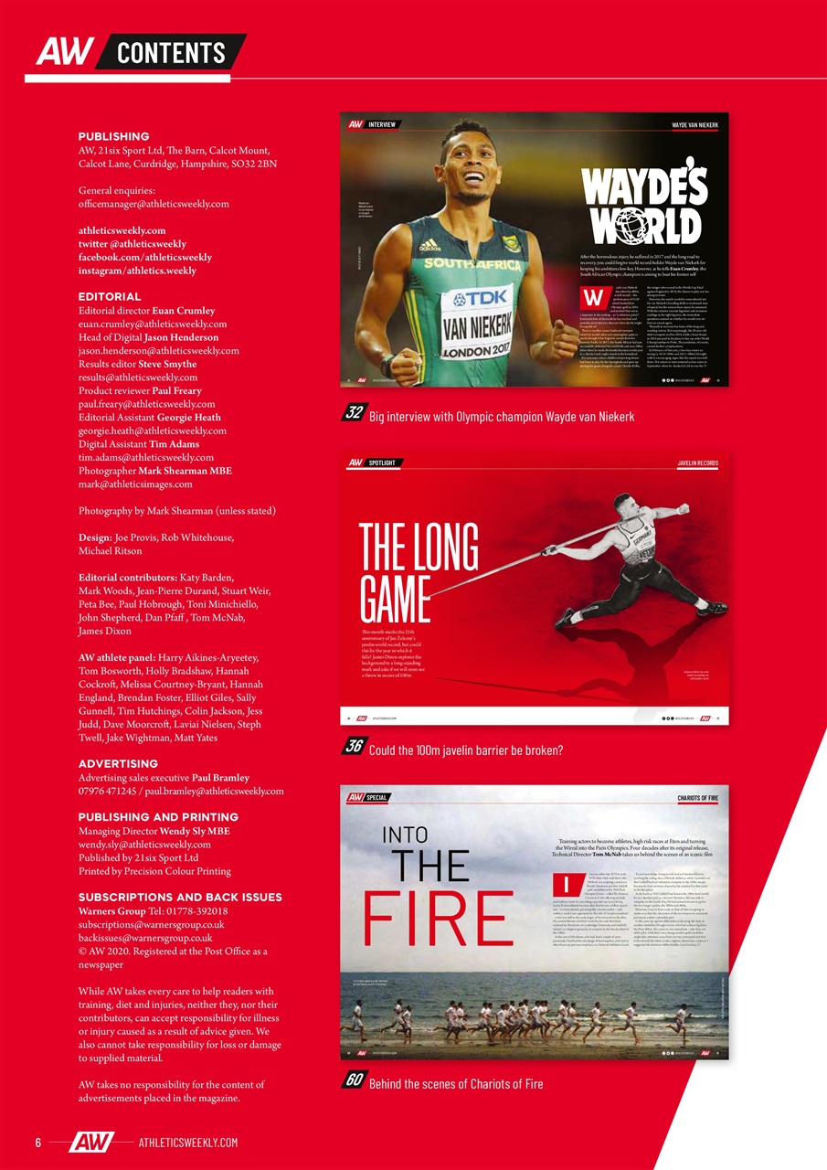 AW – Athletics Weekly Magazine Preview Pages