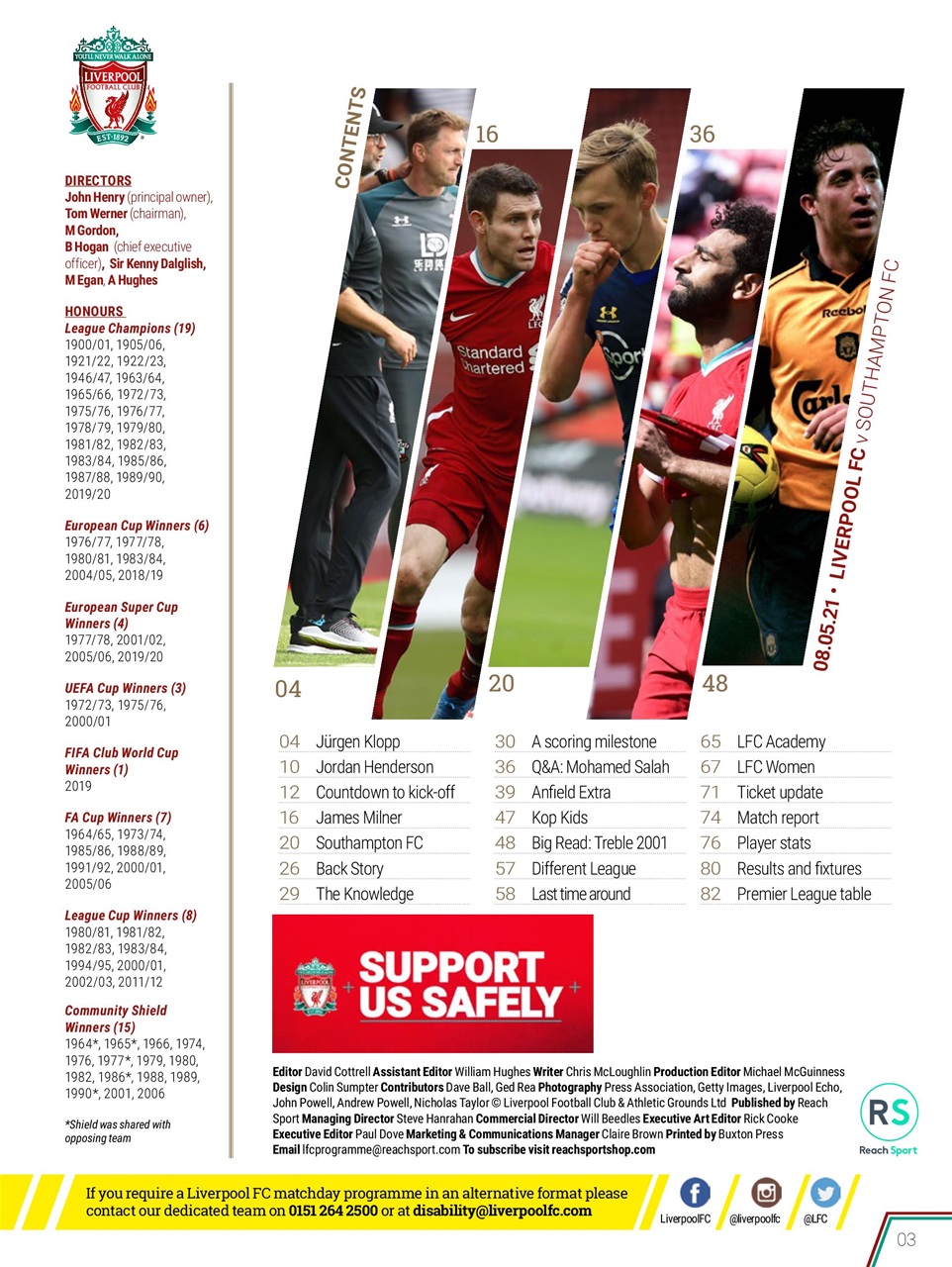 Liverpool FC Programmes Preview Pages