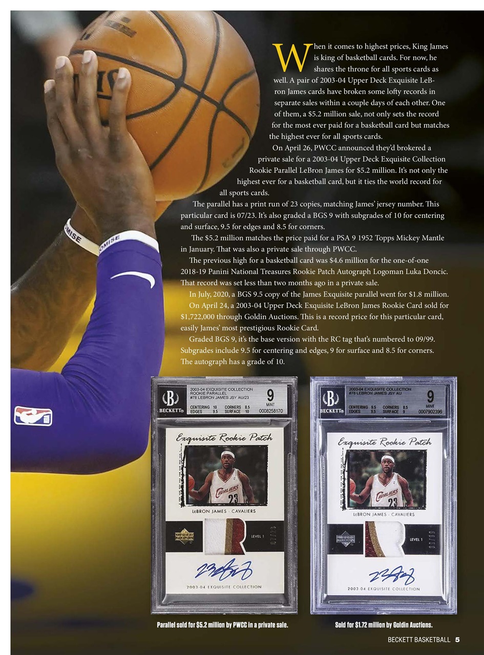 Beckett Basketball Magazine Preview Pages