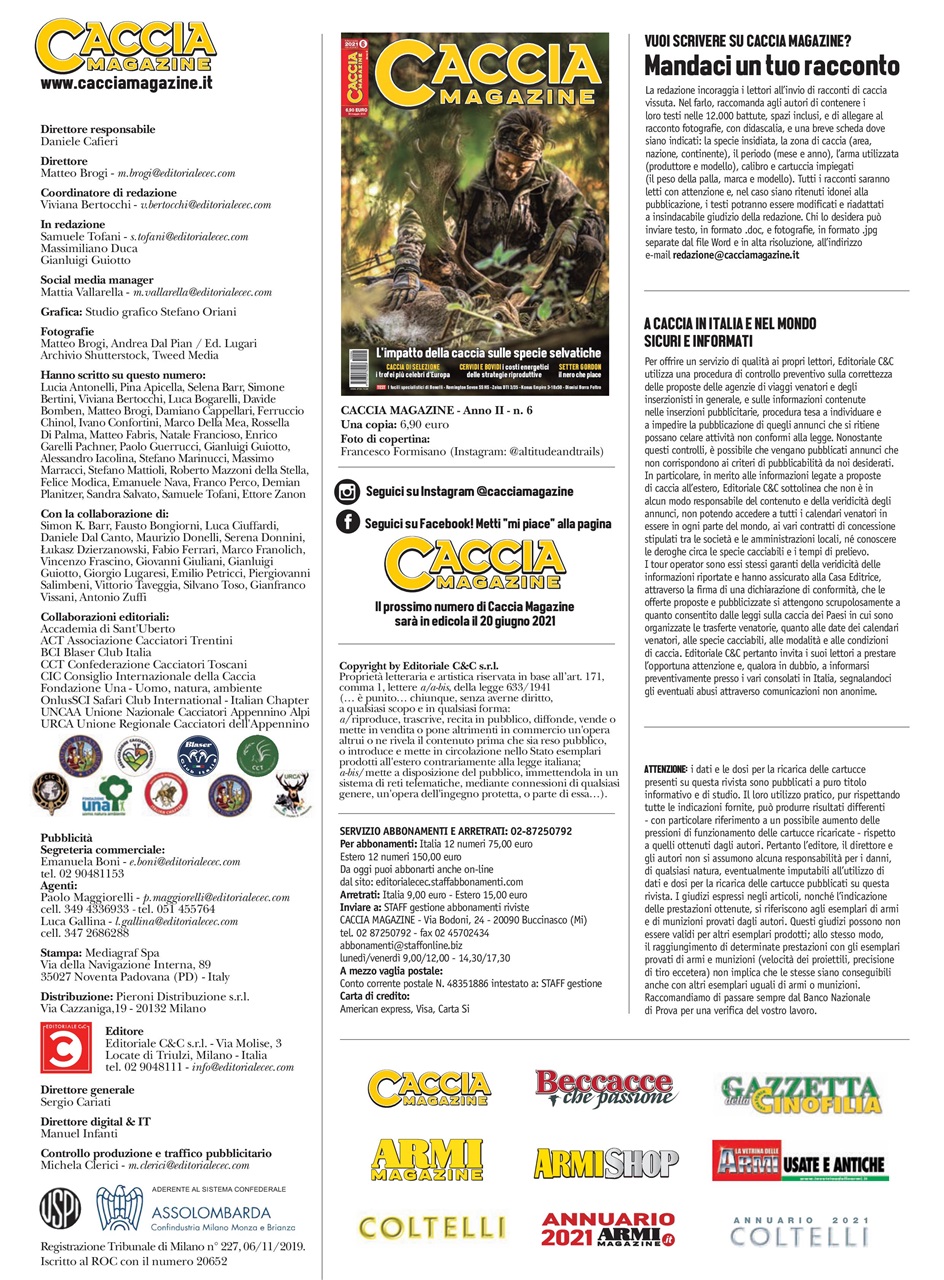 Caccia Magazine Preview Pages