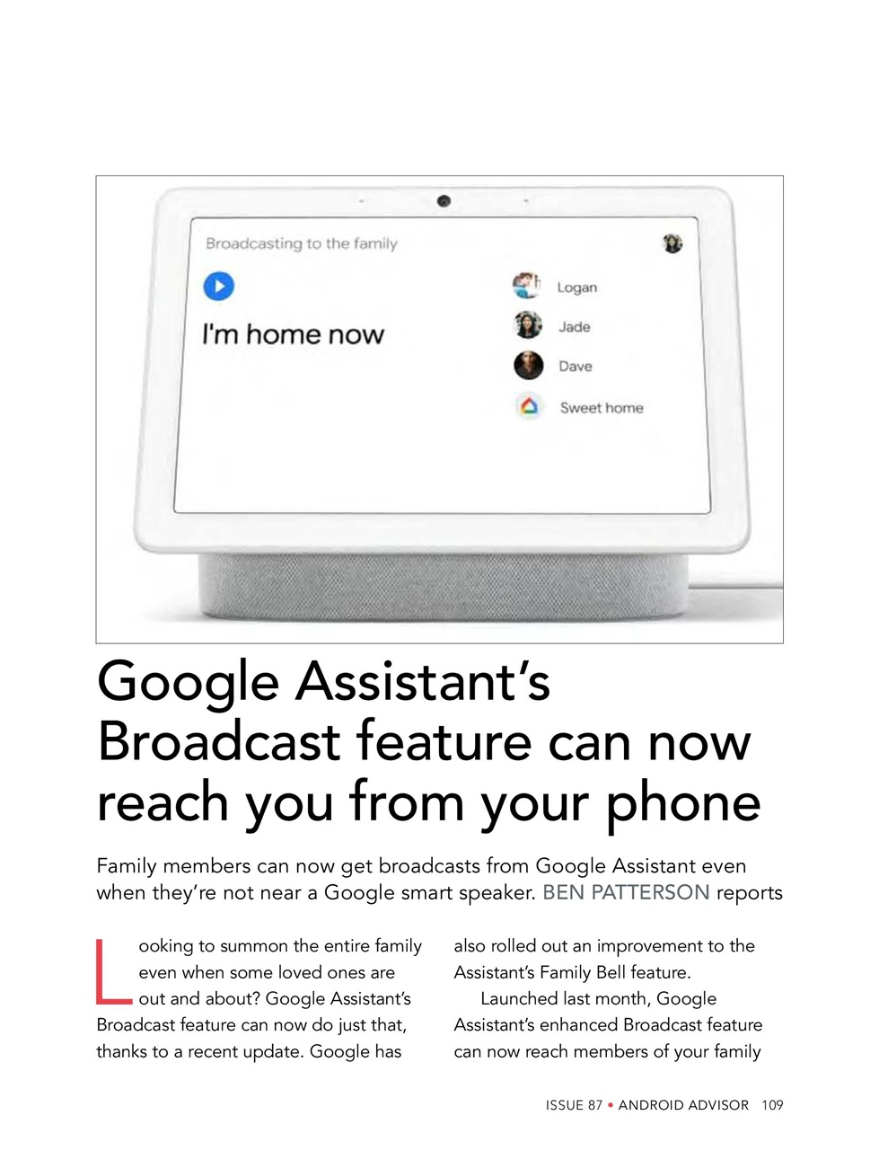 Android Advisor Preview Pages