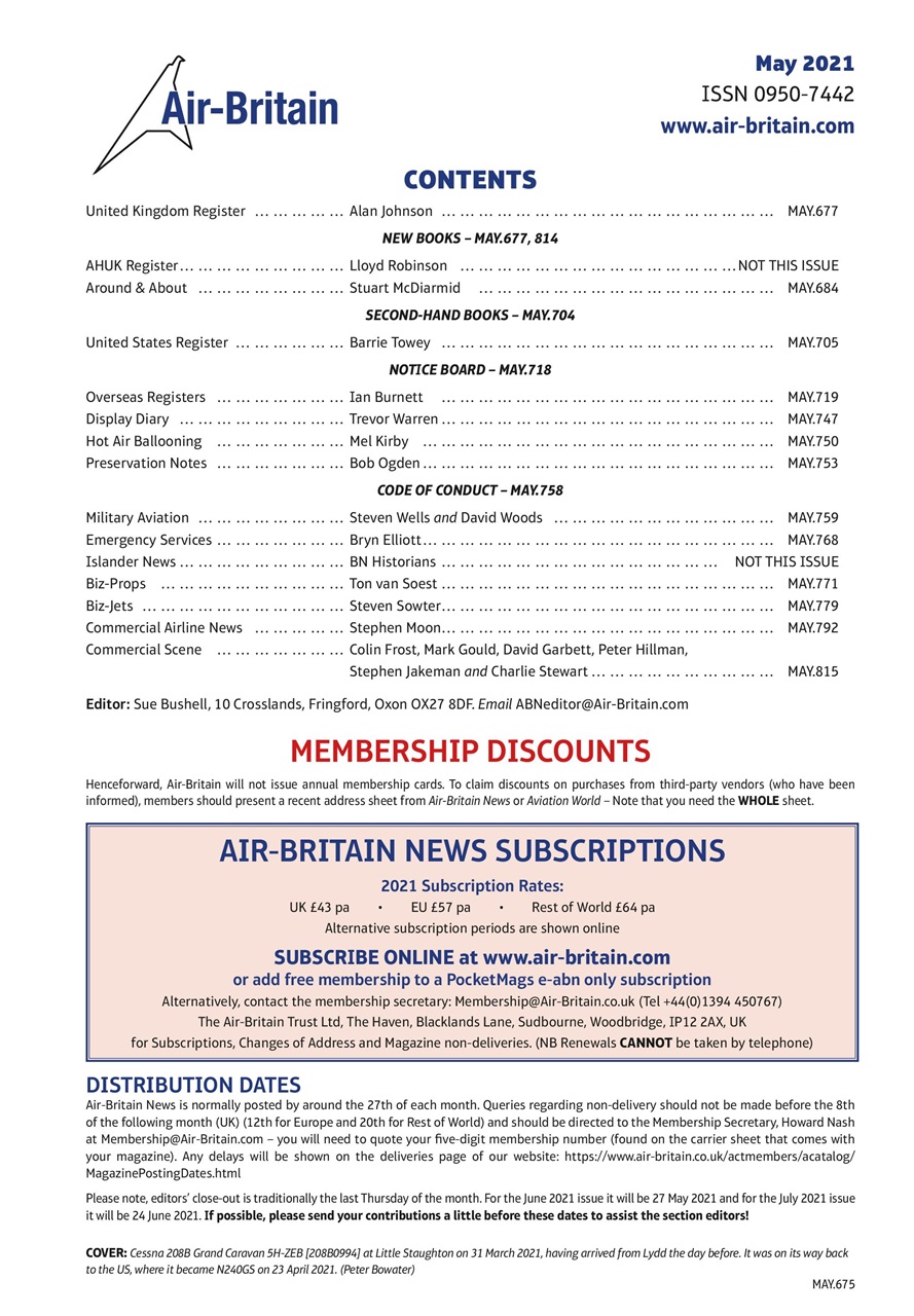 Air Britain News Preview Pages
