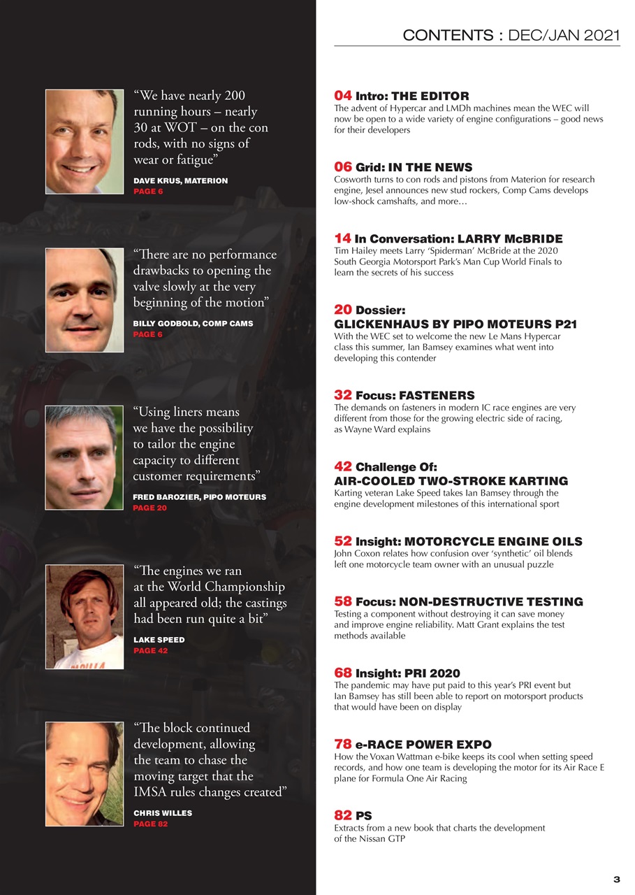 Race Engine Technology Preview Pages