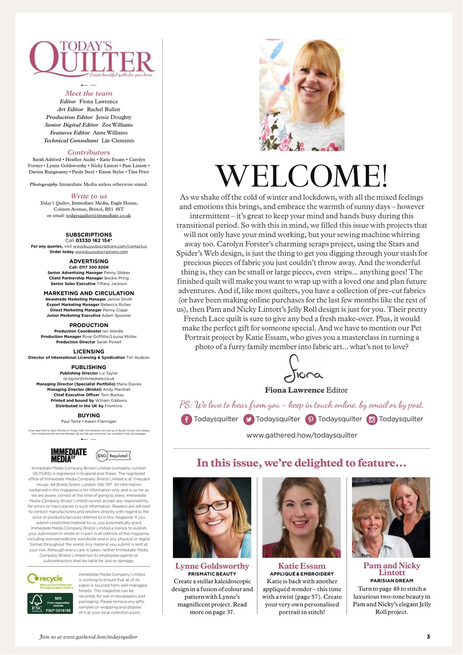 Today’s Quilter Preview Pages