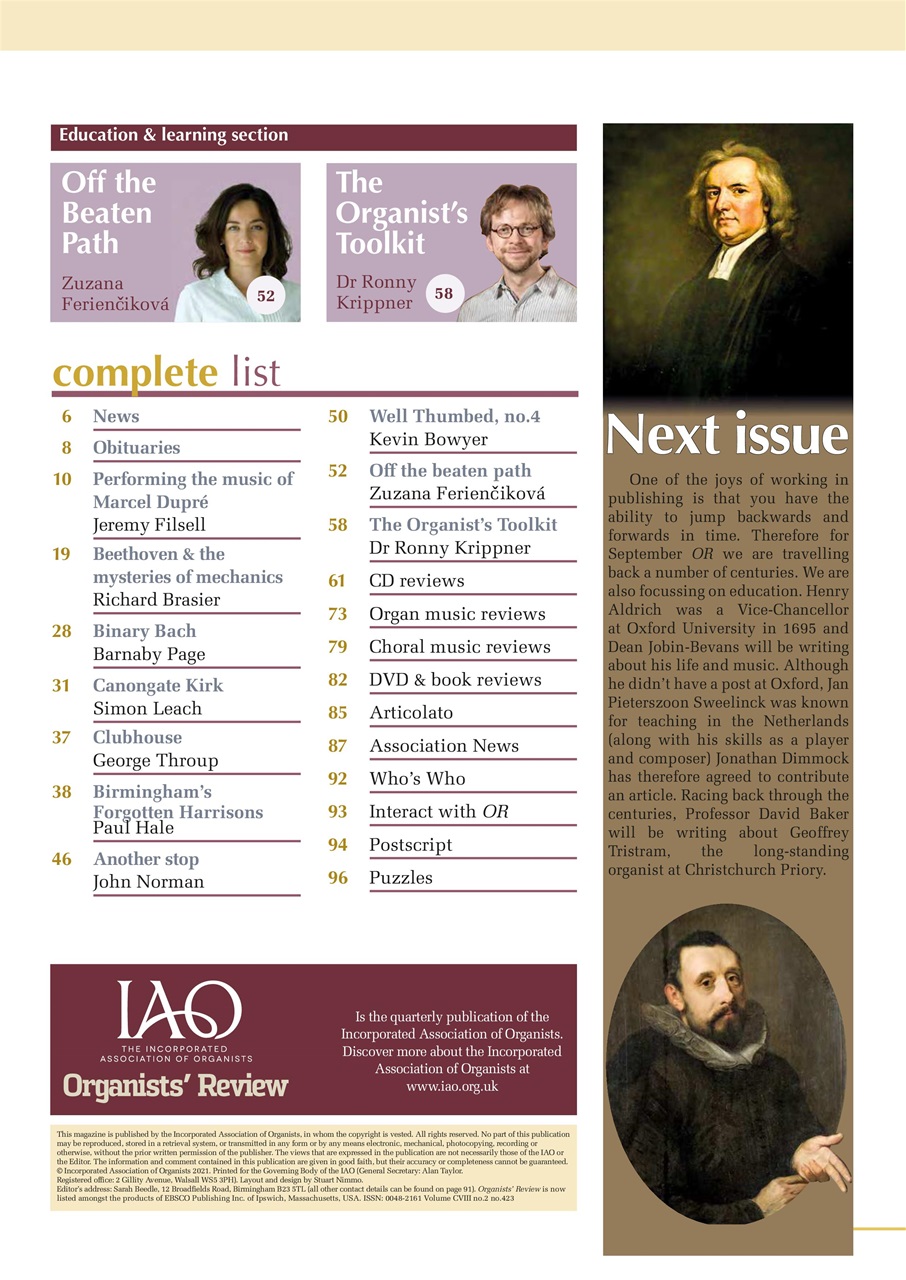 Organists' Review Preview Pages
