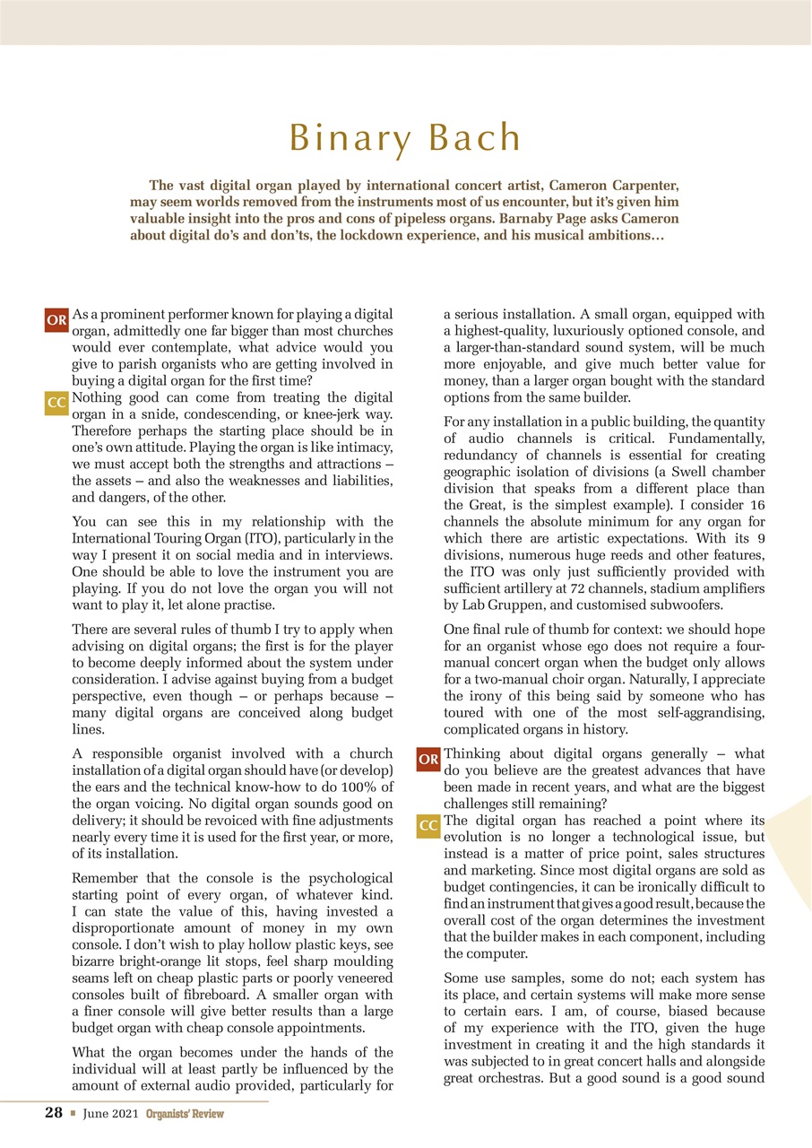 Organists' Review Preview Pages