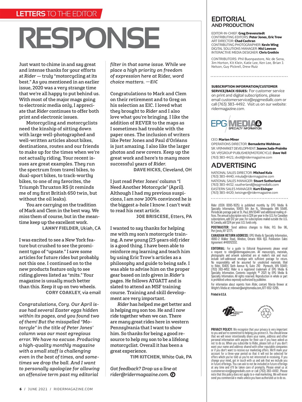 Rider Magazine Preview Pages