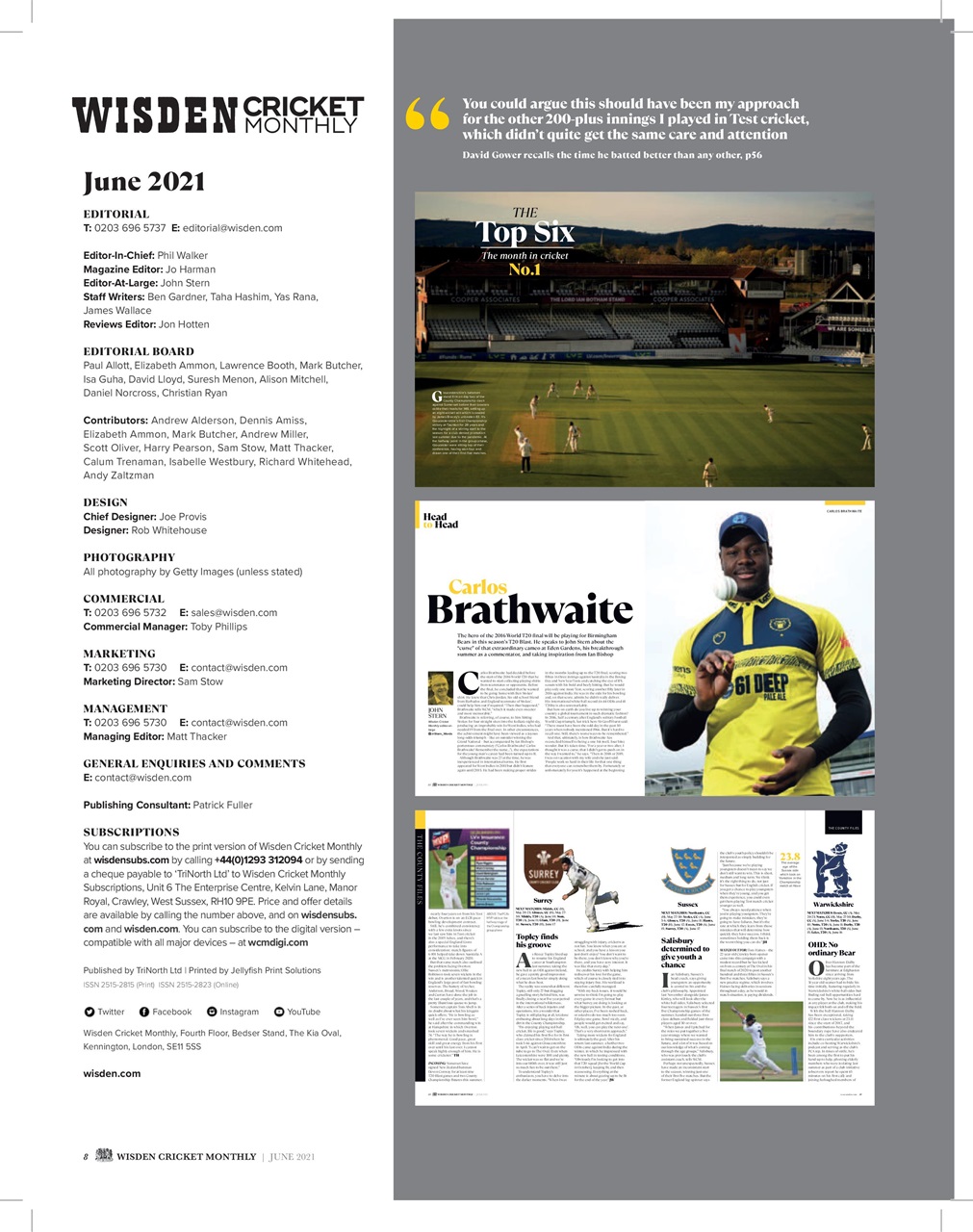 Wisden Cricket Monthly Preview Pages
