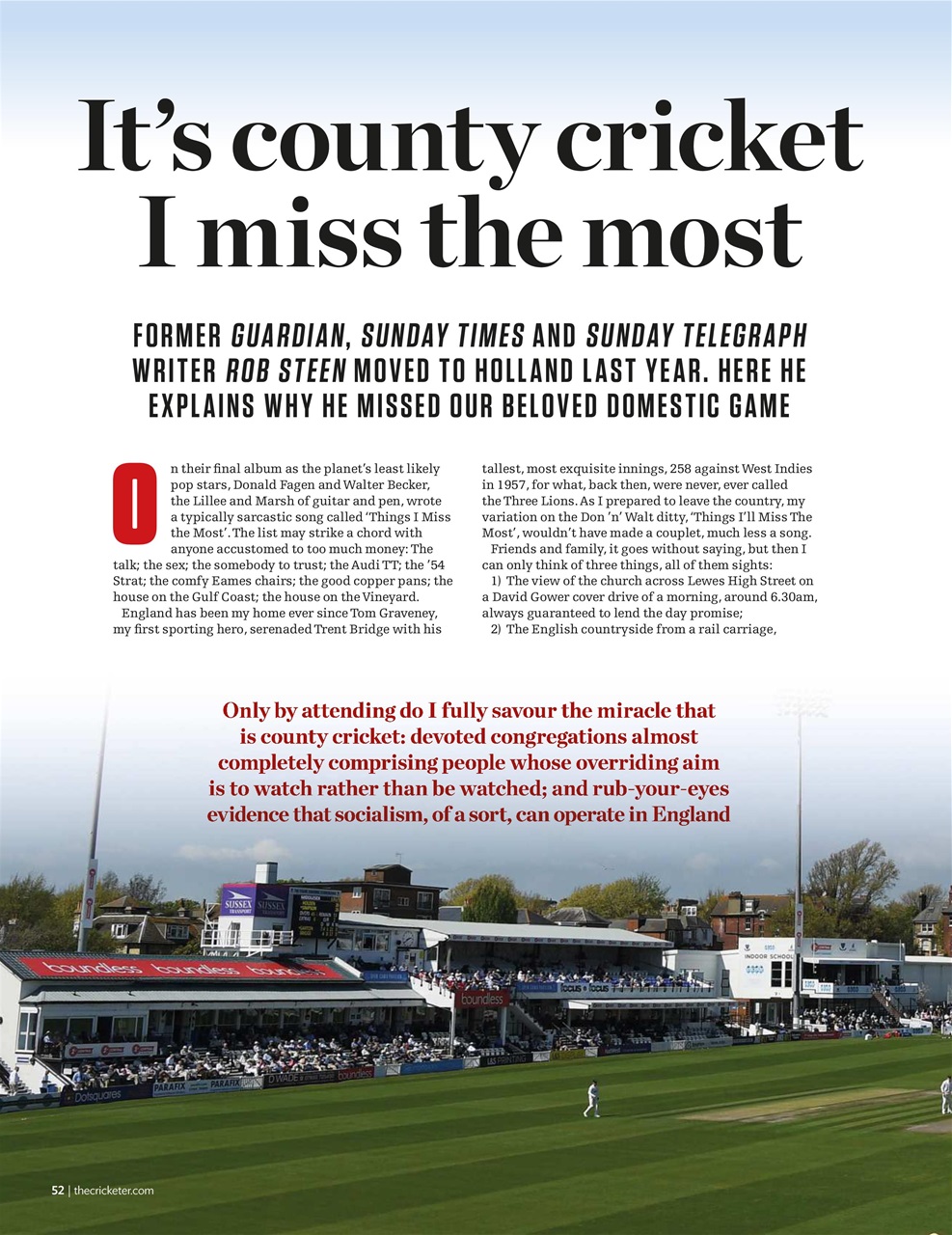 The Cricketer Magazine Preview Pages